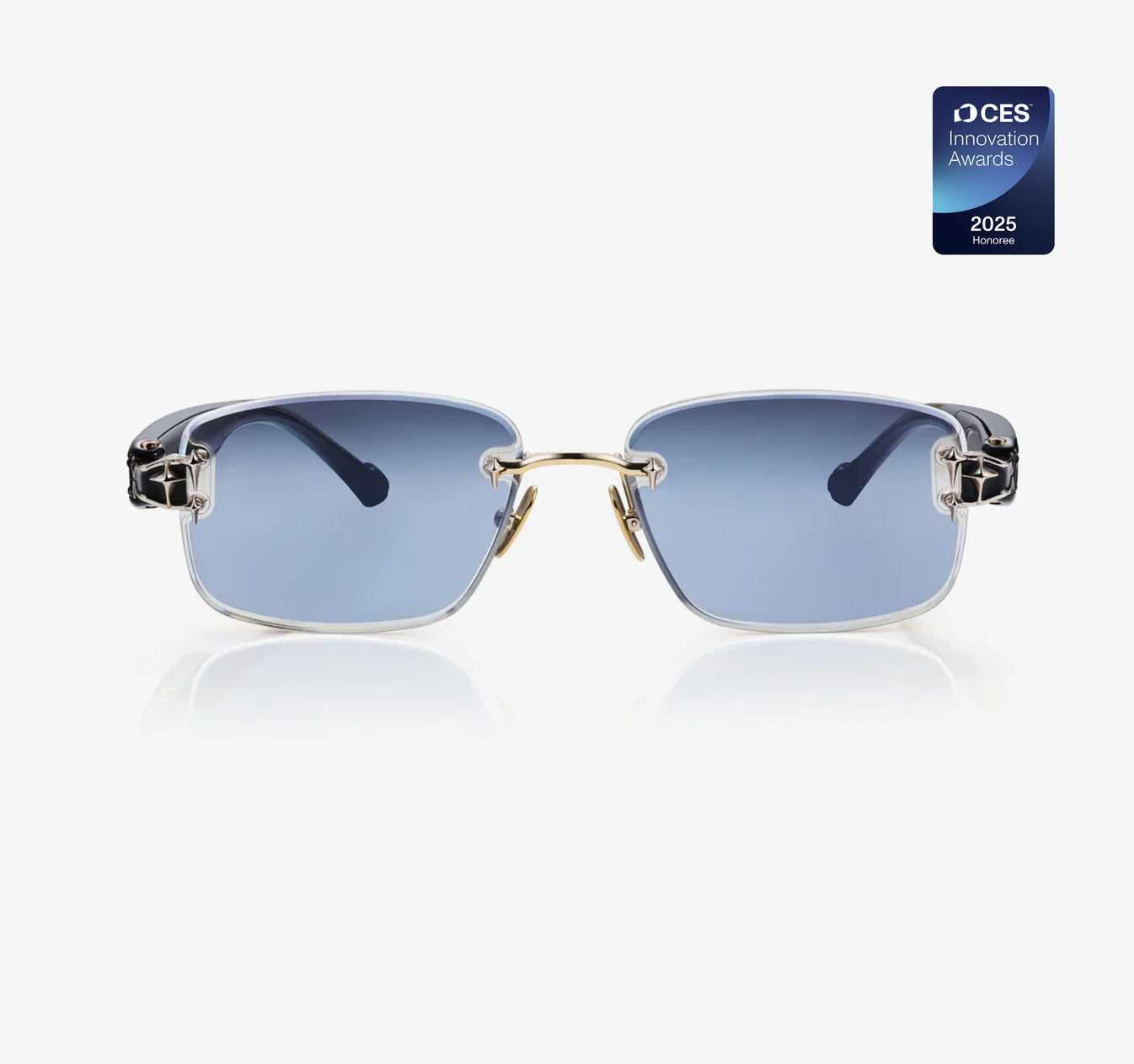 Chamelo Aura Black Smart Glasses – Side Profile View Showing Speaker Grille