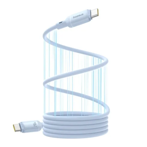 Baseus PicoGo 1m USB-C to USB-C 240W Magnetic Liquid Silicone Cable – Blue