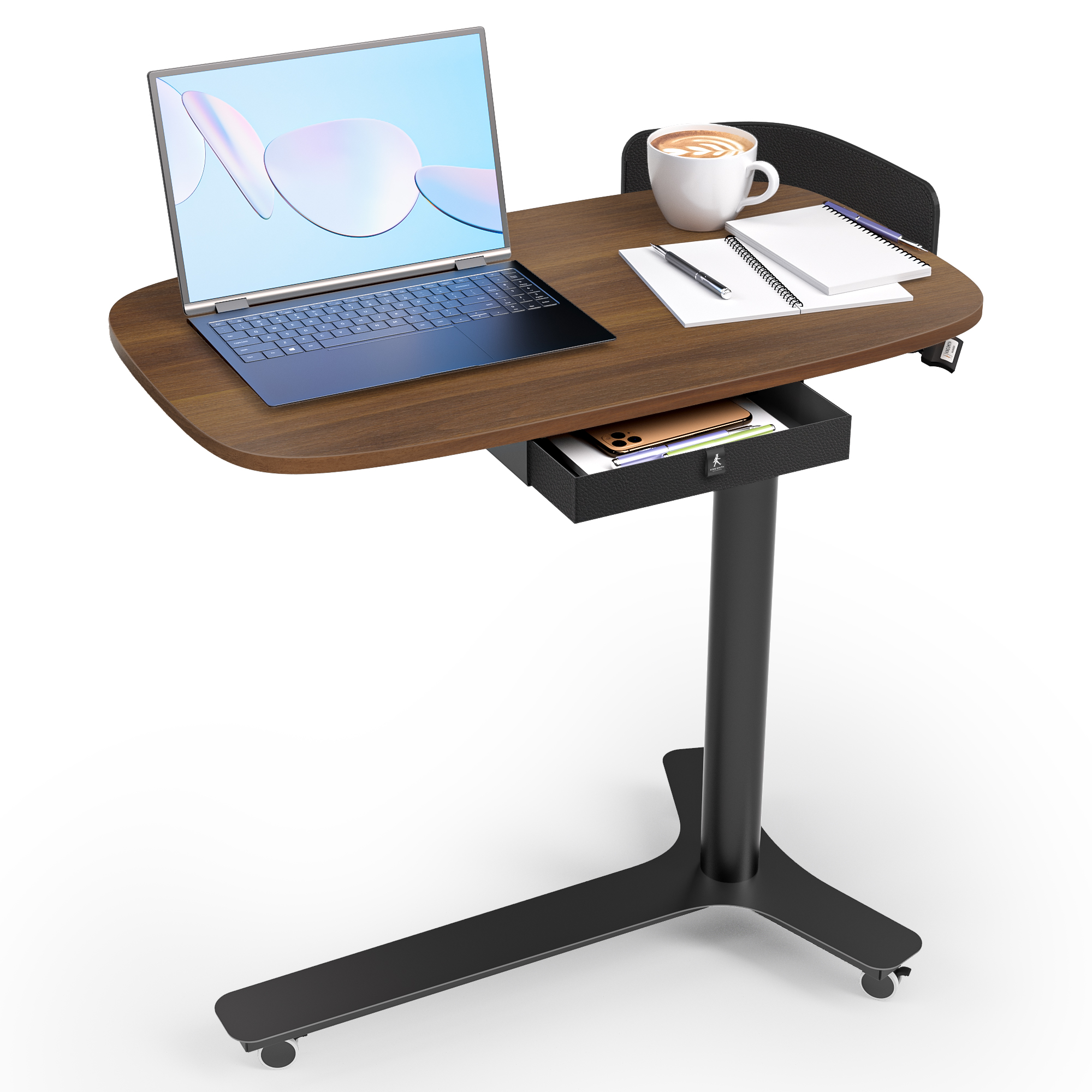 ETD2 Walnut color Pneumatic height adjustable table ETD2