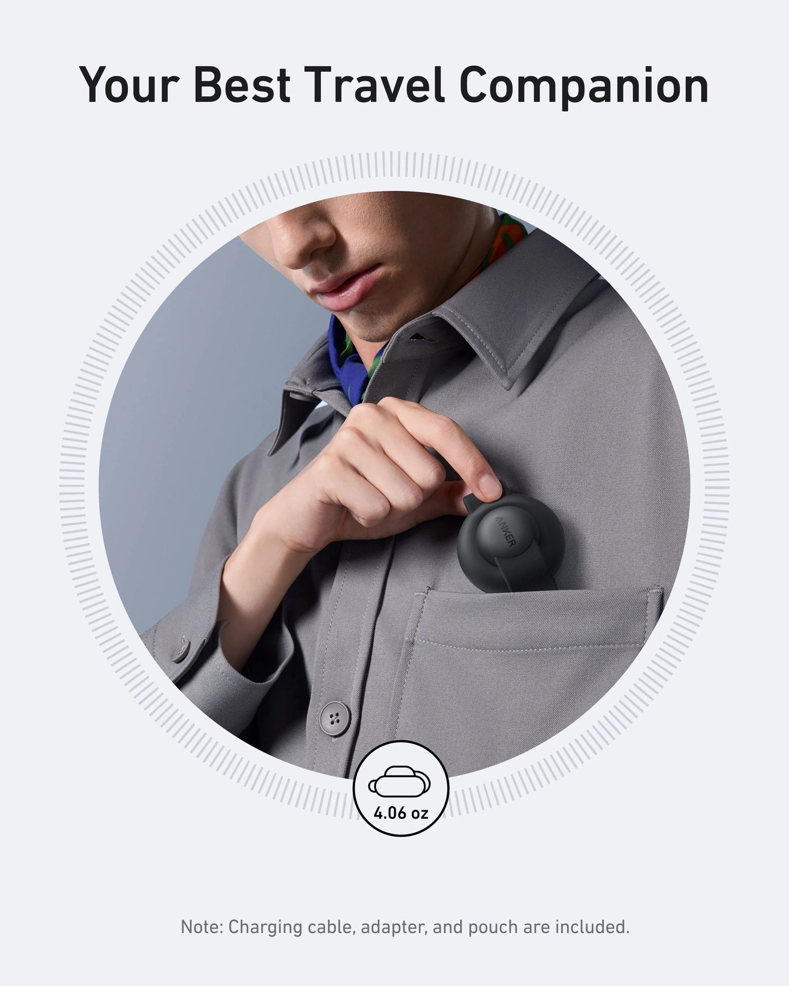 محطة شحن لاسلكية Anker MagGo (3 في 1، لوحة قابلة للطي) مع محول وكابل - أسود