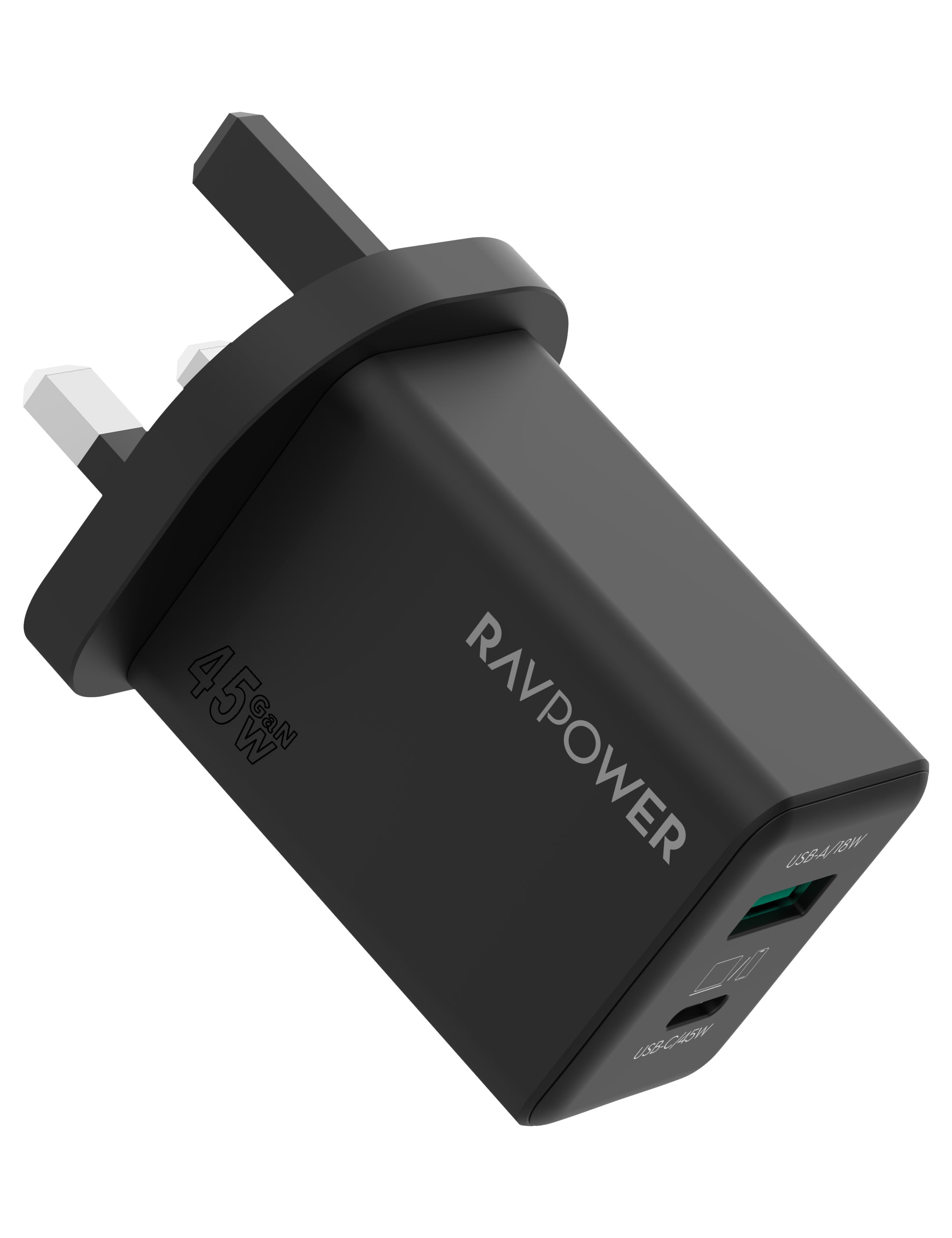 RAVPower GaN PD45W 2-Port Wall Ch - PC1099