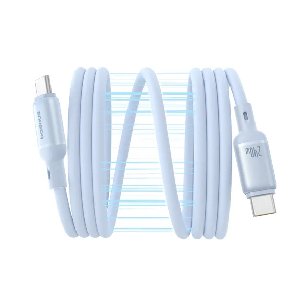 Baseus PicoGo 1m USB-C to USB-C 240W Magnetic Liquid Silicone Cable – Blue