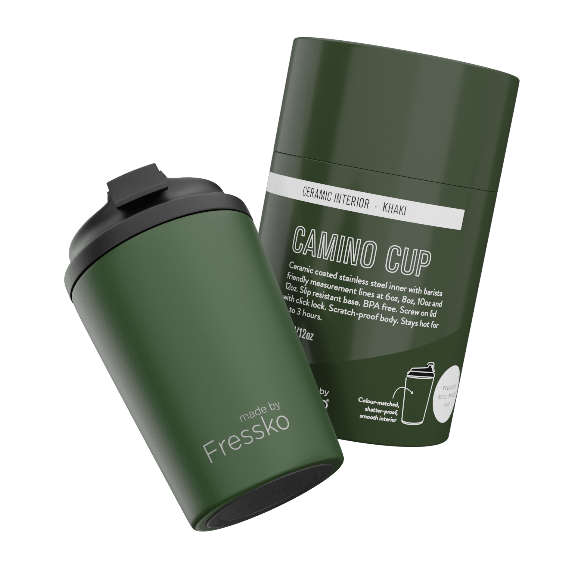 Fressko Camino 340ml / 12oz Cup - Ceramic - Khaki