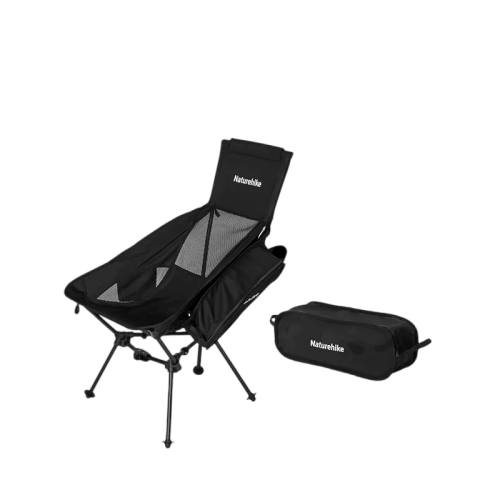 Naturehike Clamshell Sea Moon 002 Triangle Folding High Back Moon Chair - Black