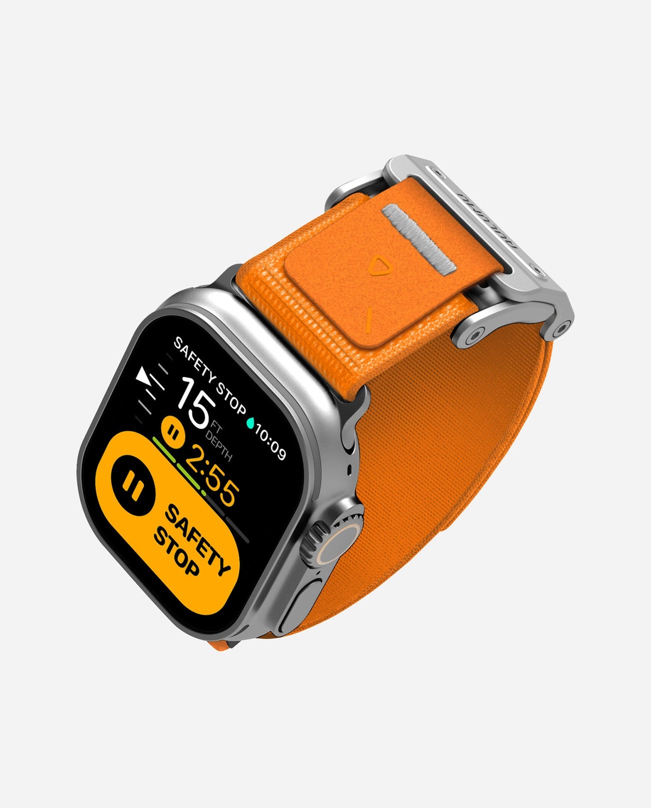 AULUMU A11 Mag Buckle Slim Band for Apple Watch 42/44/45/49mm - Luminous Orange