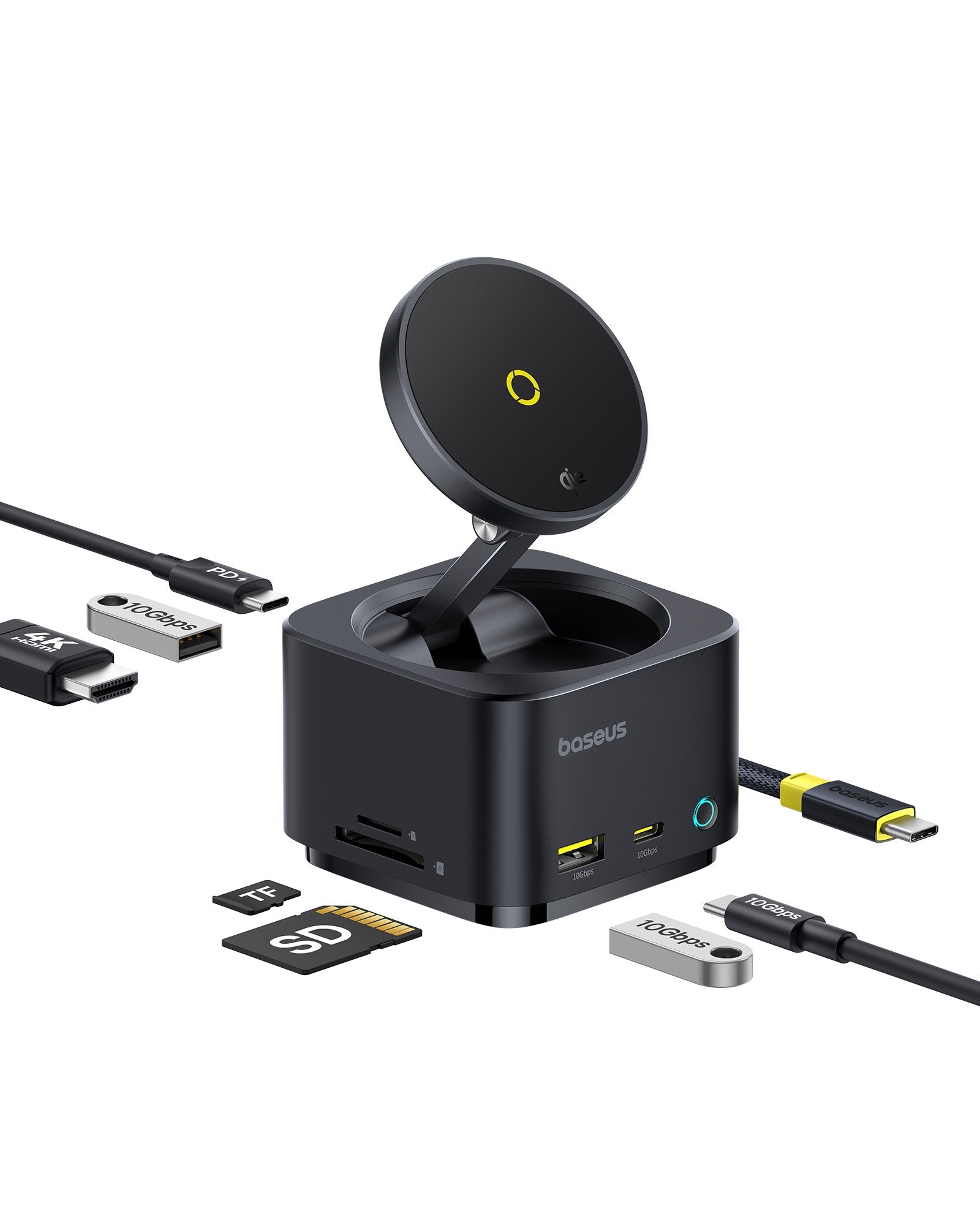 Baseus MagPro II 7-in-1 Magnetic Charging Hub 15W - B00072900121-00 - Black