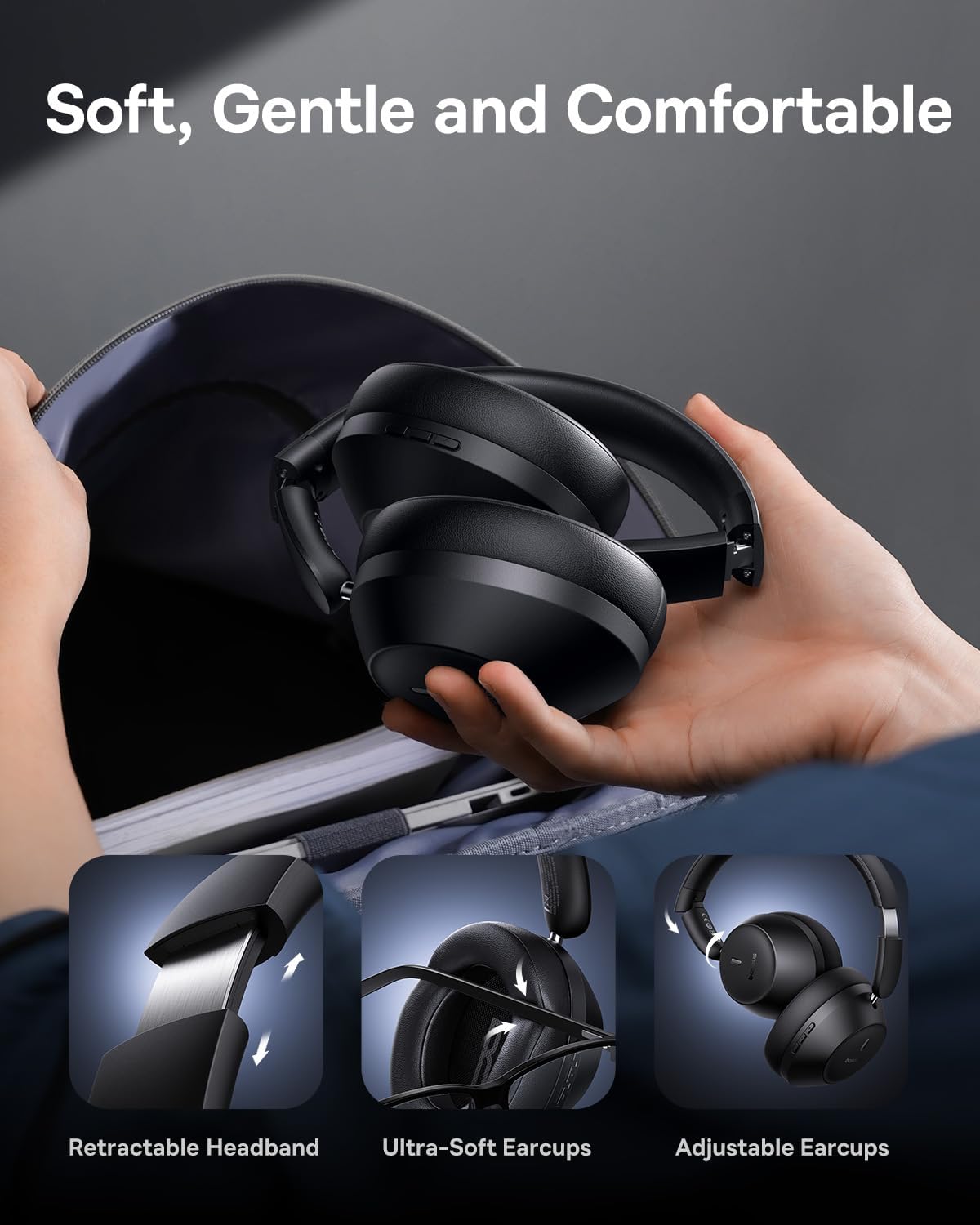 Baseus BH1 Lite Wireless Headphones – Black