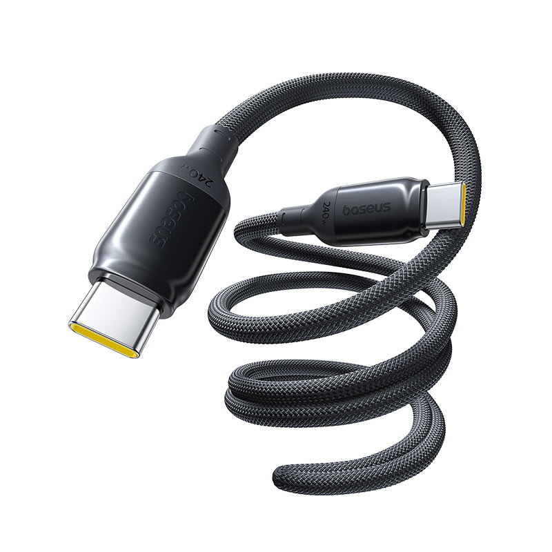 Baseus PicoGo Ⅱ كابل شحن فائق السرعة USB-C إلى USB-C بقوة 240 واط وطول 2 متر - أسود