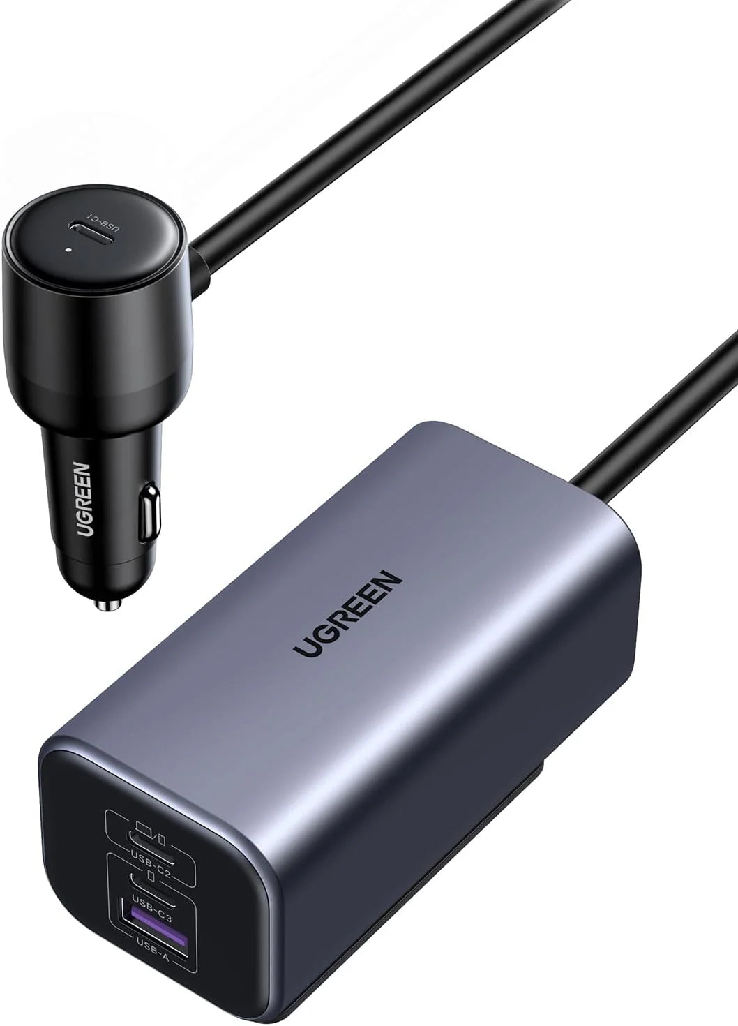 شاحن سيارة سريع من يوجرين EC706، 150 واط، 4 منافذ GaN