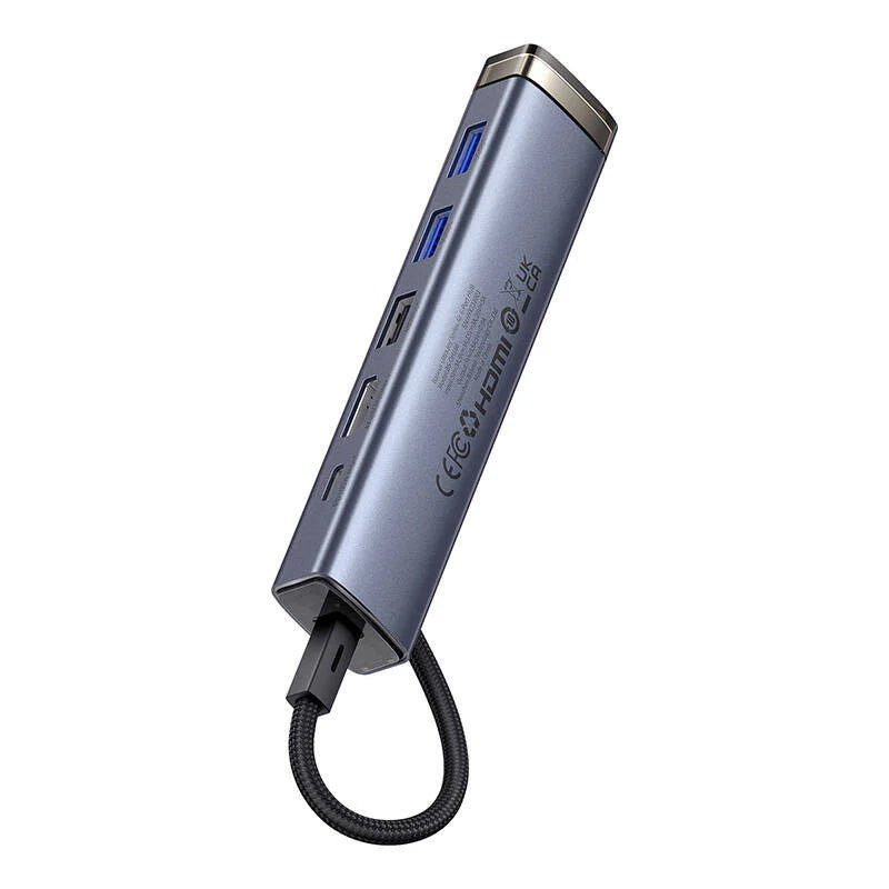 Baseus UltraJoy هاب 6 منافذ HUB AIR - رمادي فضائي