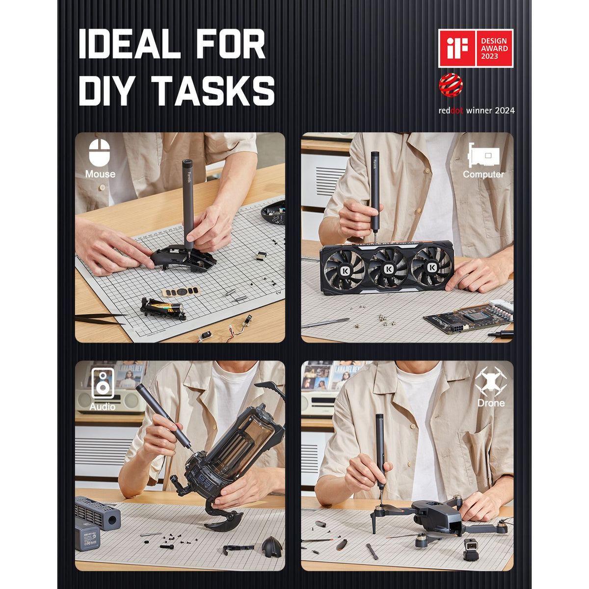 Fanttik NEX E1 MAX Precision Electric Screwdriver Kit - Gray