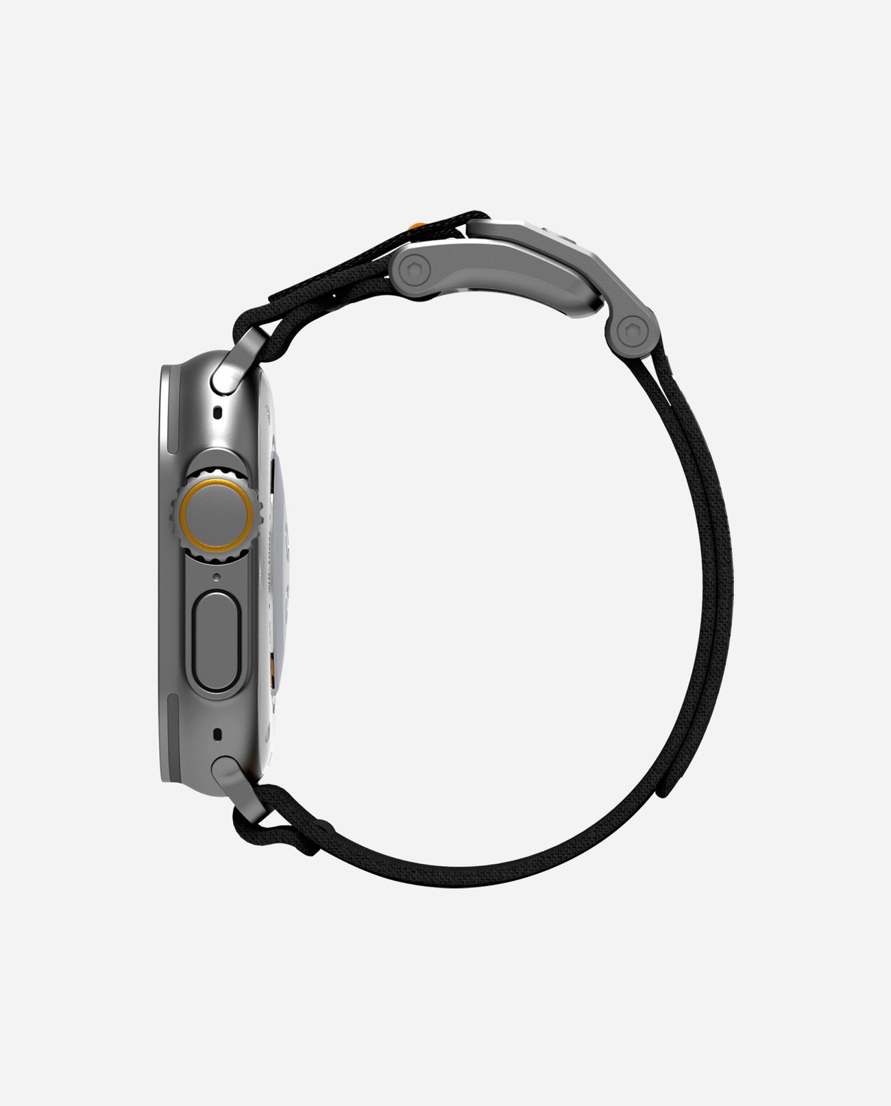 AULUMU A11 Mag Buckle Slim Band for Apple Watch 42/44/45/49mm - Classic Black and Silver Buckle
