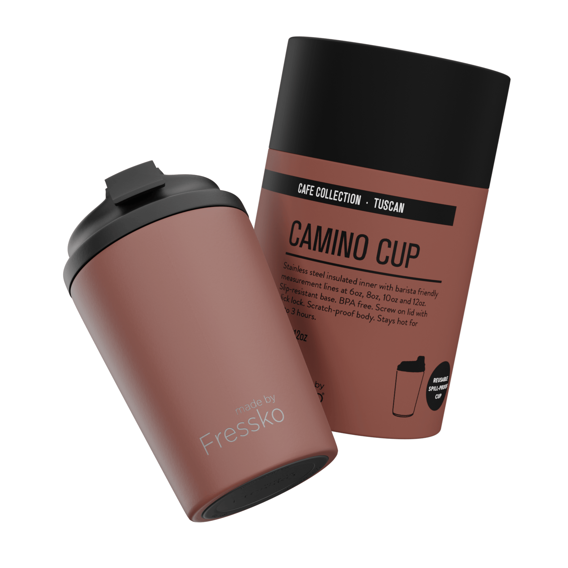 Fressko Camino 340ml / 12oz Cup - Stainless Steel - Tuscan