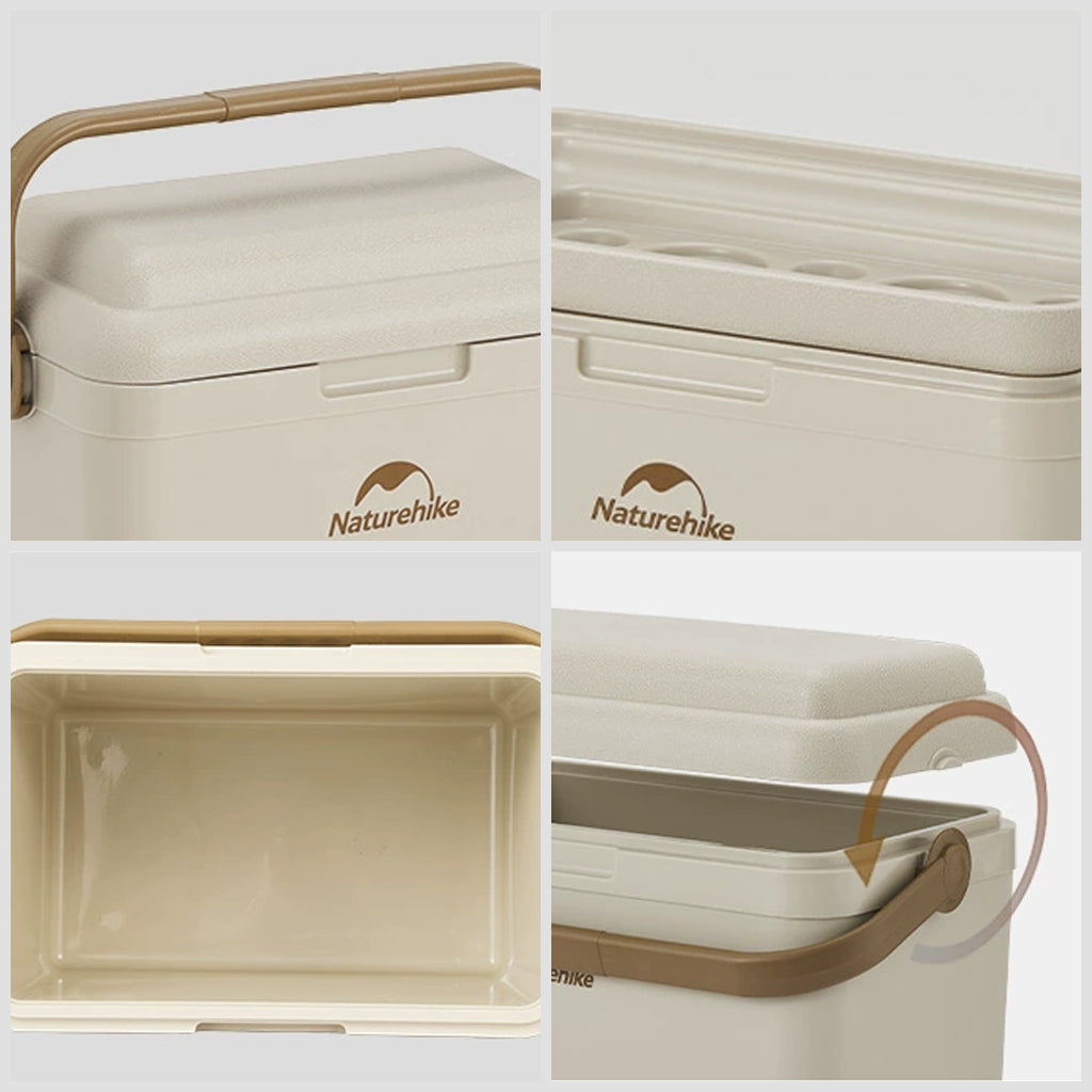 Naturehike Lamando 24H Outdoor Antibacterial Cooler Box - Beige Grey (24L)