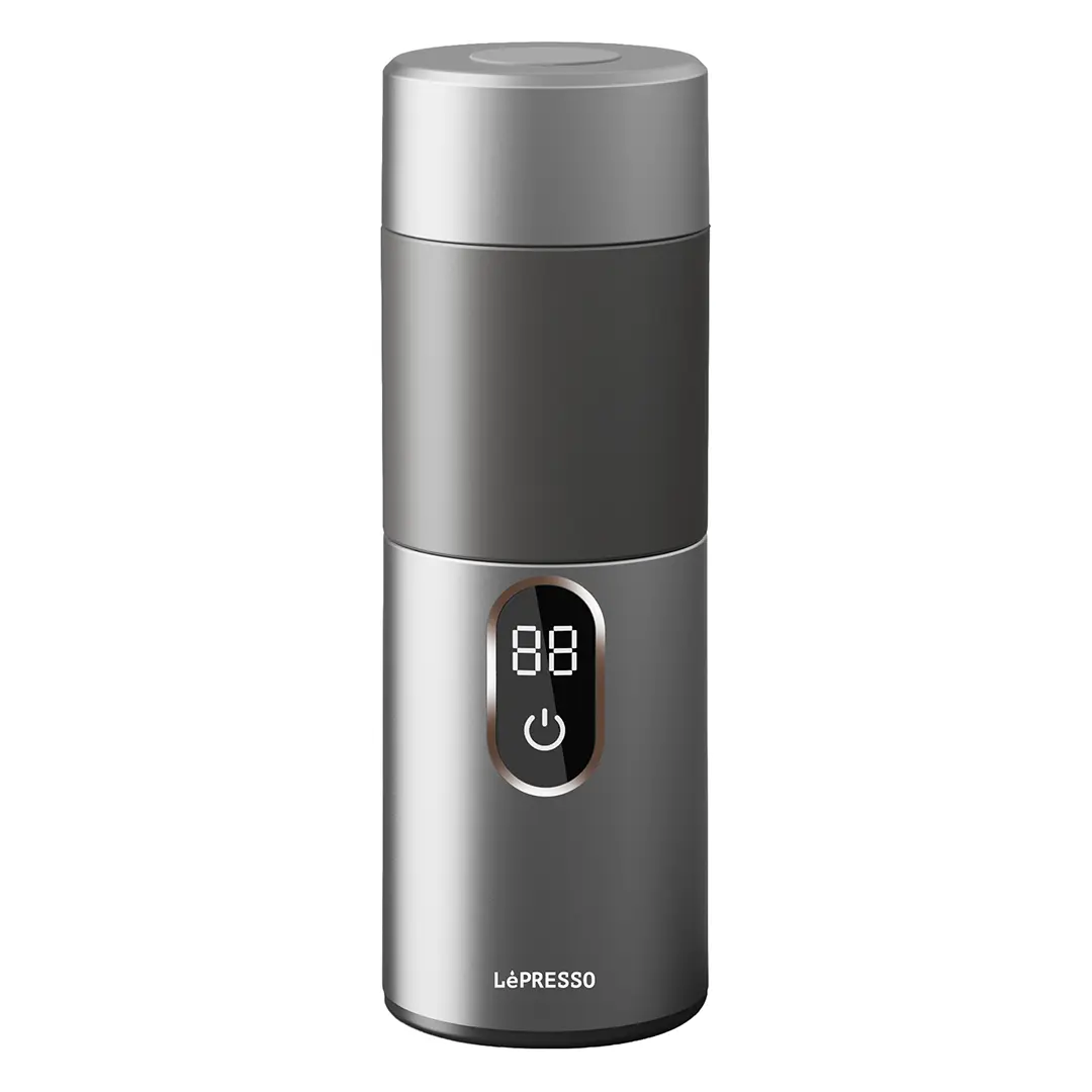 LePresso MokaRise Electric Moka Maker with One-Touch Operation - Silver