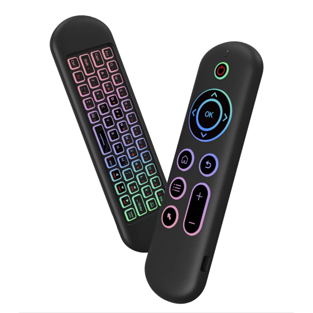 Porodo Air Mouse Remote Mini Keyboard 6-Axis Gyro Sensor - - PD-ARMKB-BK