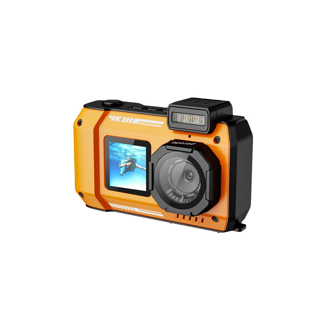 Porodo Waterproof Digital Camera Dual Screen & 18x Zoom - PD-CAMIP68-BK