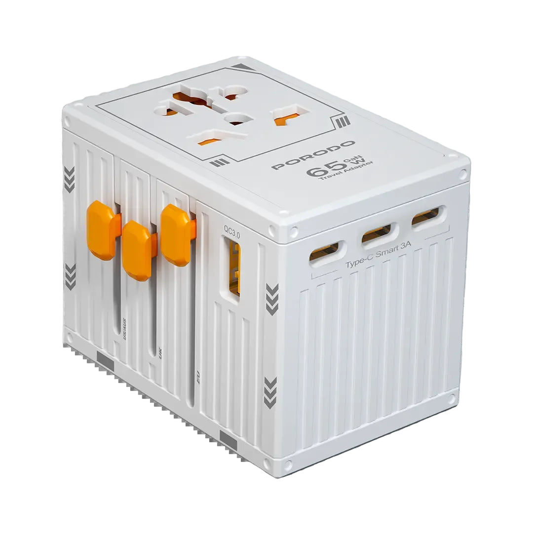 Porodo GaN 5-Port Travel Block Universal Charger - PDFWCH038BK