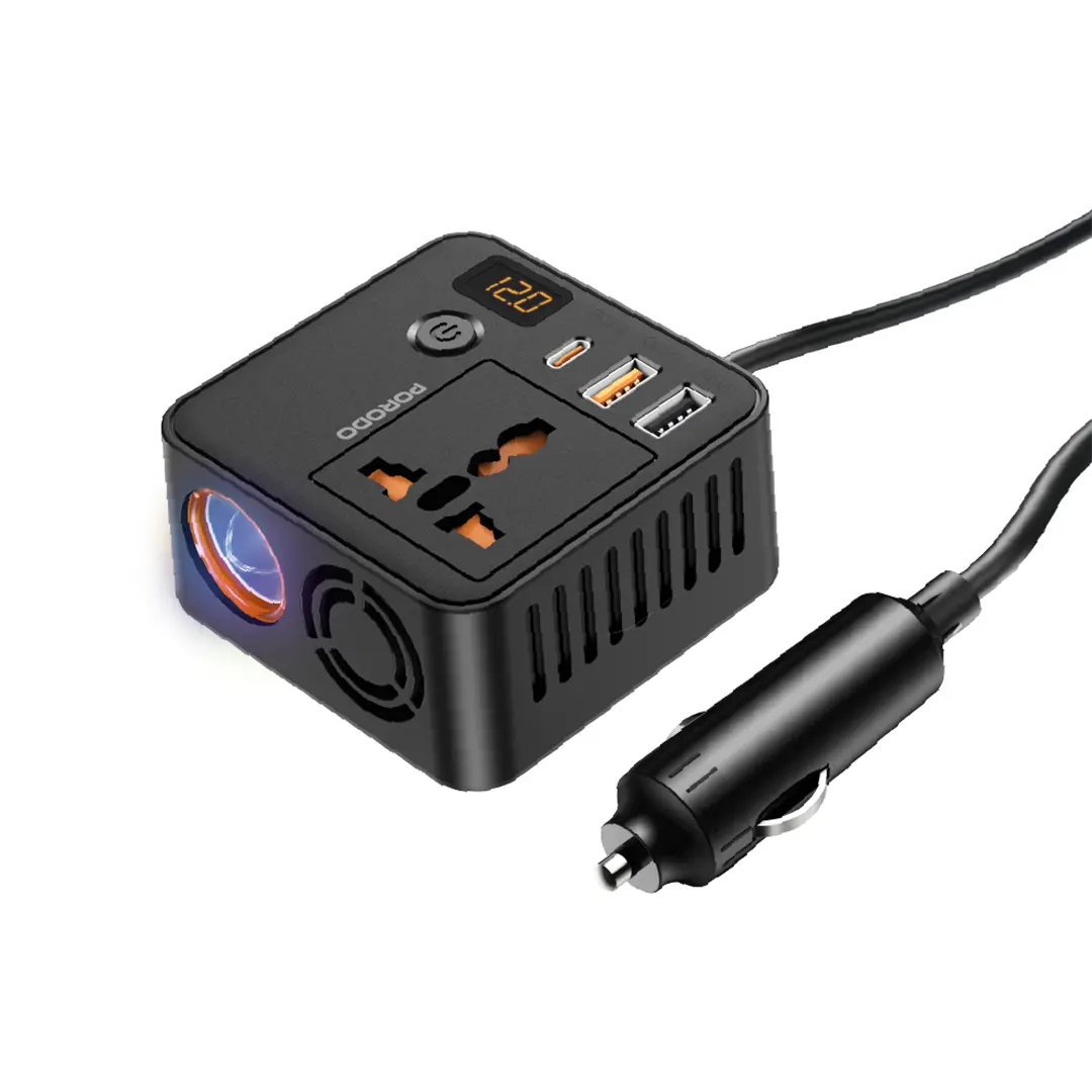 Porodo Universal Ac Power Inverter - PD-FWCH057-BK