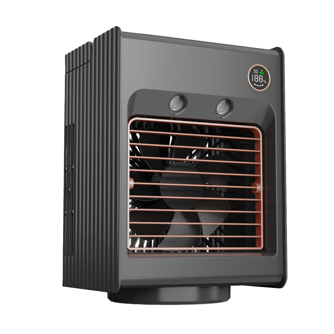 Porodo Lifestyle Air & Mist Portable Cooling Fan With Night Light And Oscillation - PDLSMFANBK