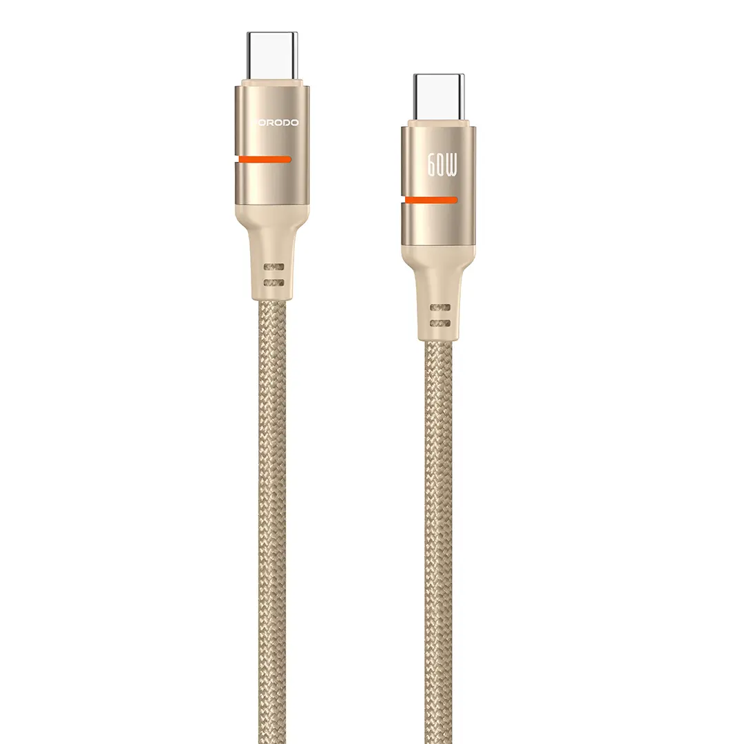 Porodo USB-C To USB-C LED Light Cable - PDCBL0028GYC
