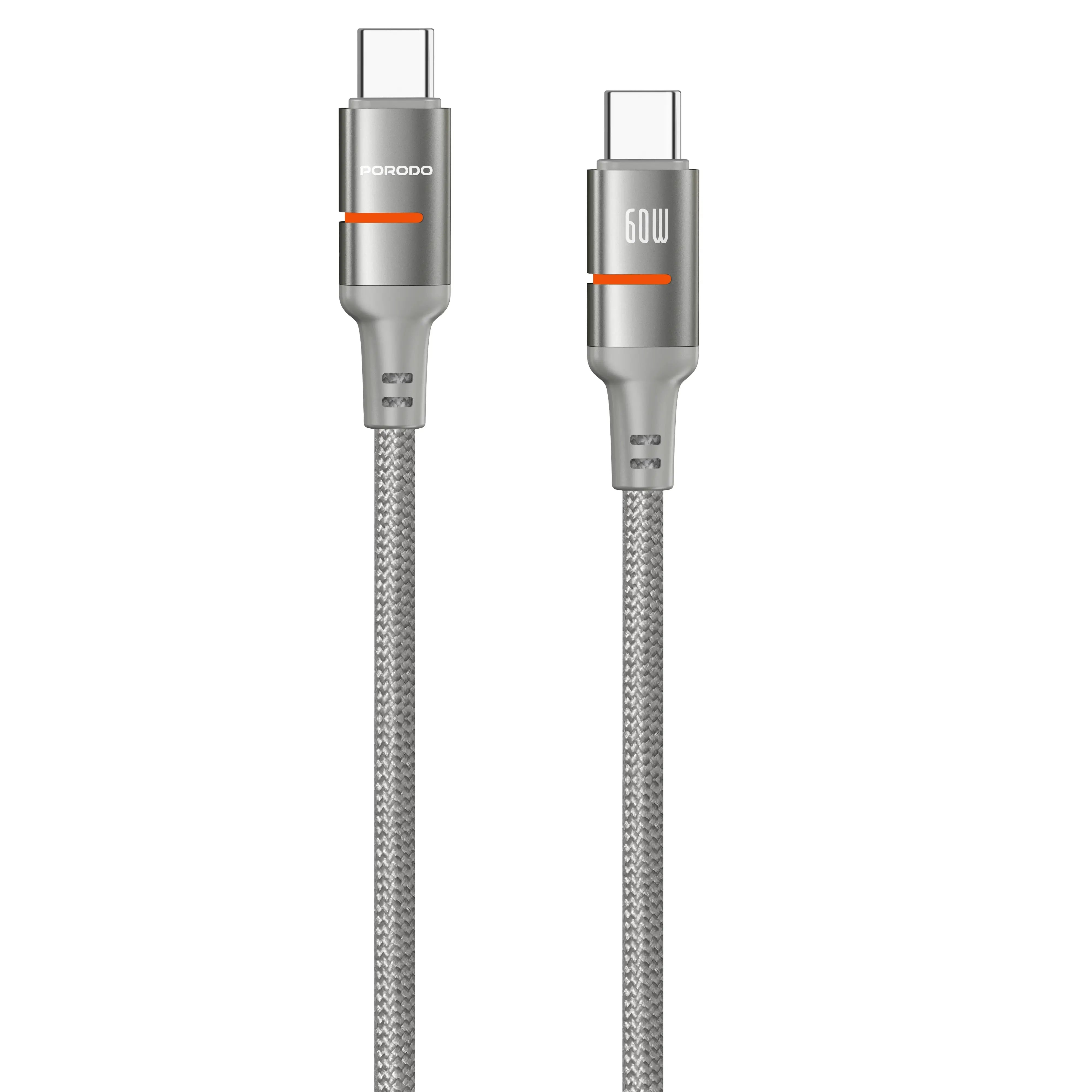 Porodo USB-C To USB-C LED Light Cable - PDCBL0028GYC
