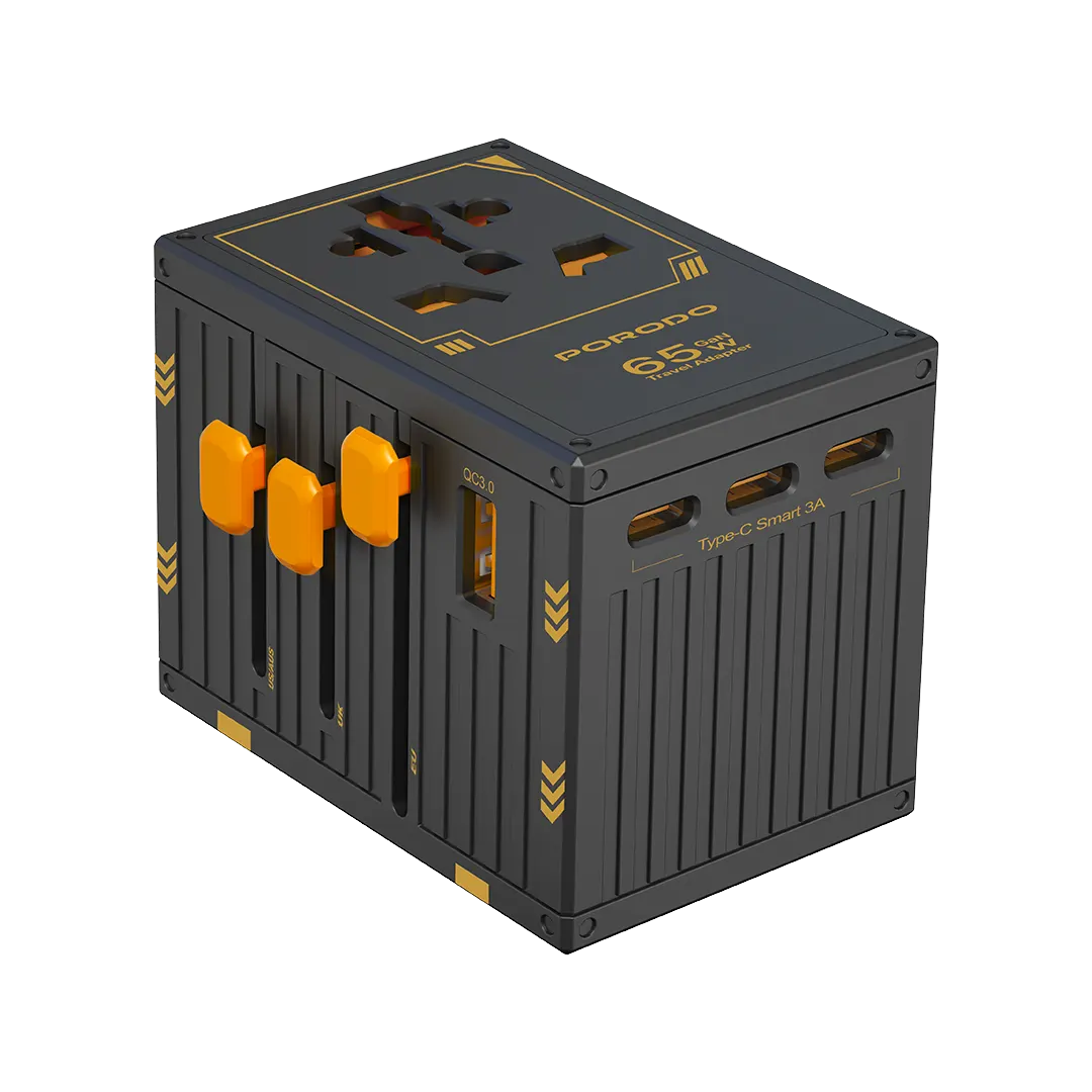 Porodo GaN 5-Port Travel Block Universal Charger - PDFWCH038BK