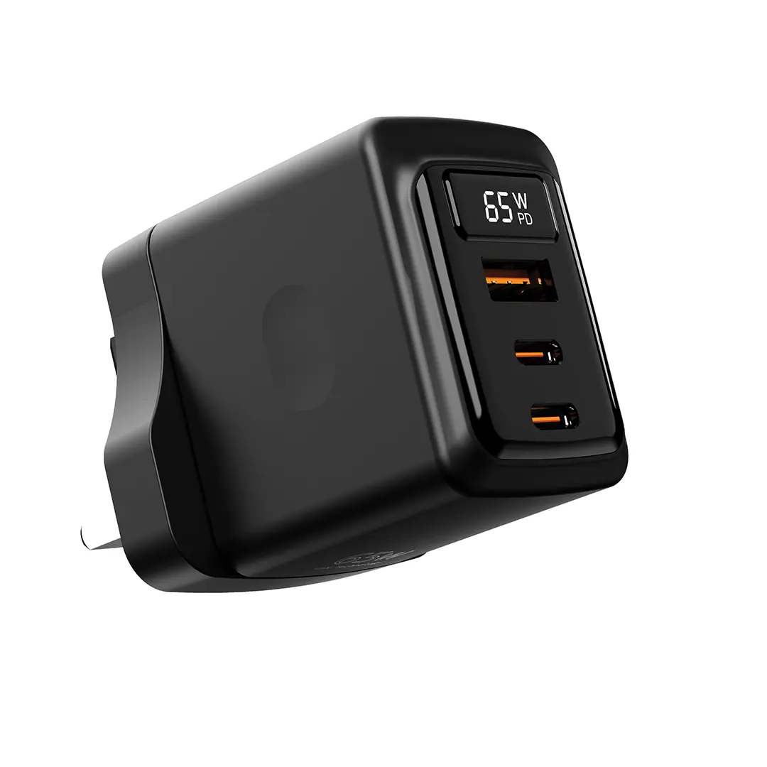 Porodo GaN 65W Multi-Port Wall Charger - PDFWCH071BK