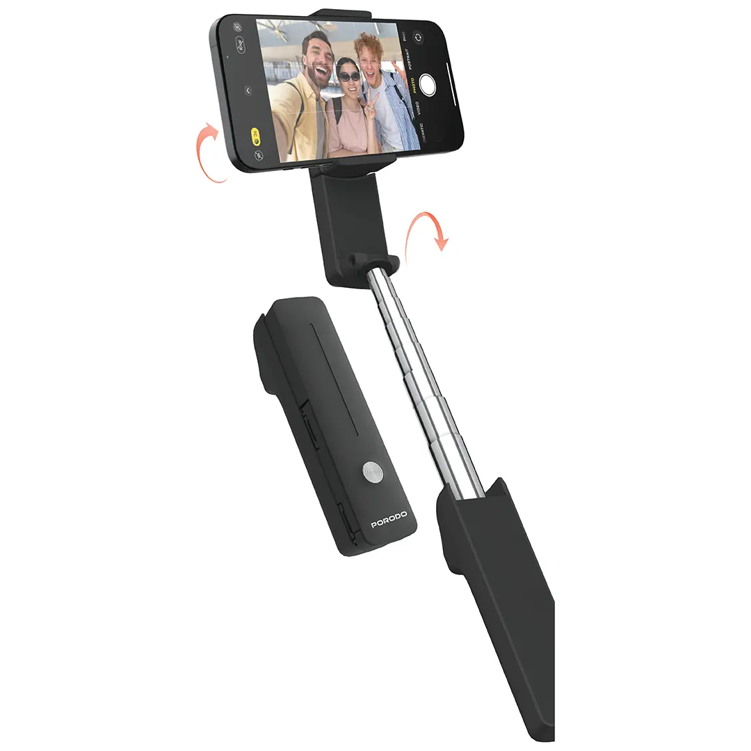 Porodo Lifestyle Ultra-Compact Bluetooth Selfie Stick - PD-LFST195-BK