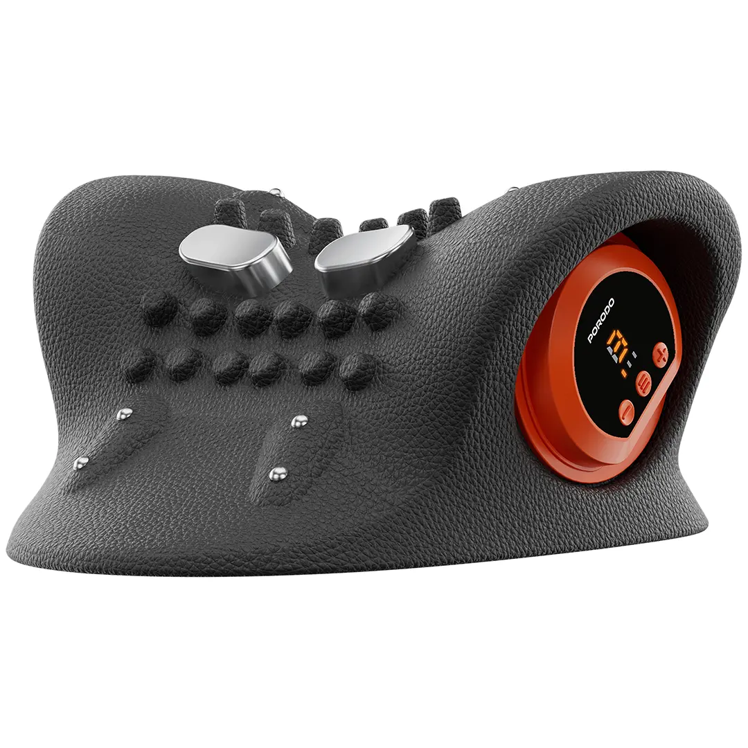 Porodo Lifestyle Tri-Mode Heated Cervical Pillow Massager Wave, Heat & Vibration - PDLFSTBZ02BK