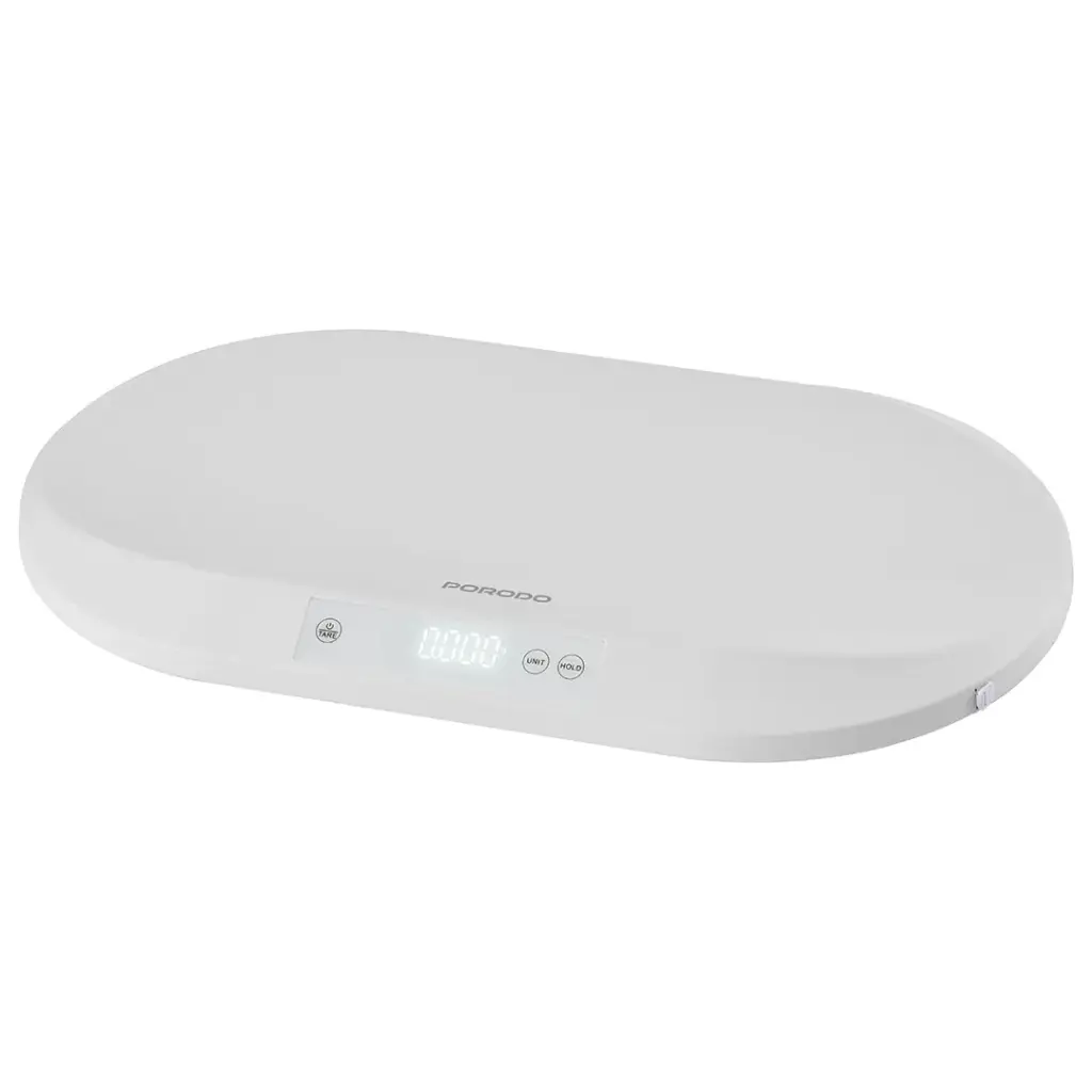 Porodo Lifestyle Minimeasure Digital Baby Scale with Measuring Tape - White