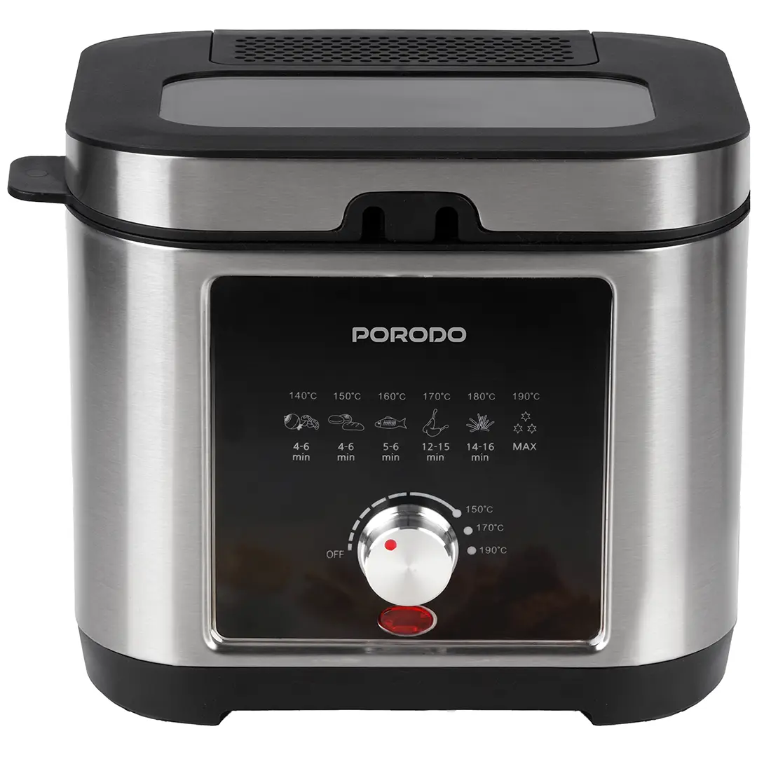 Porodo Lifestyle Stainless Steel 2.5l Deep Fryer Adjustable Temperature | Non-Stick Tray - PDLFSTED02FSL