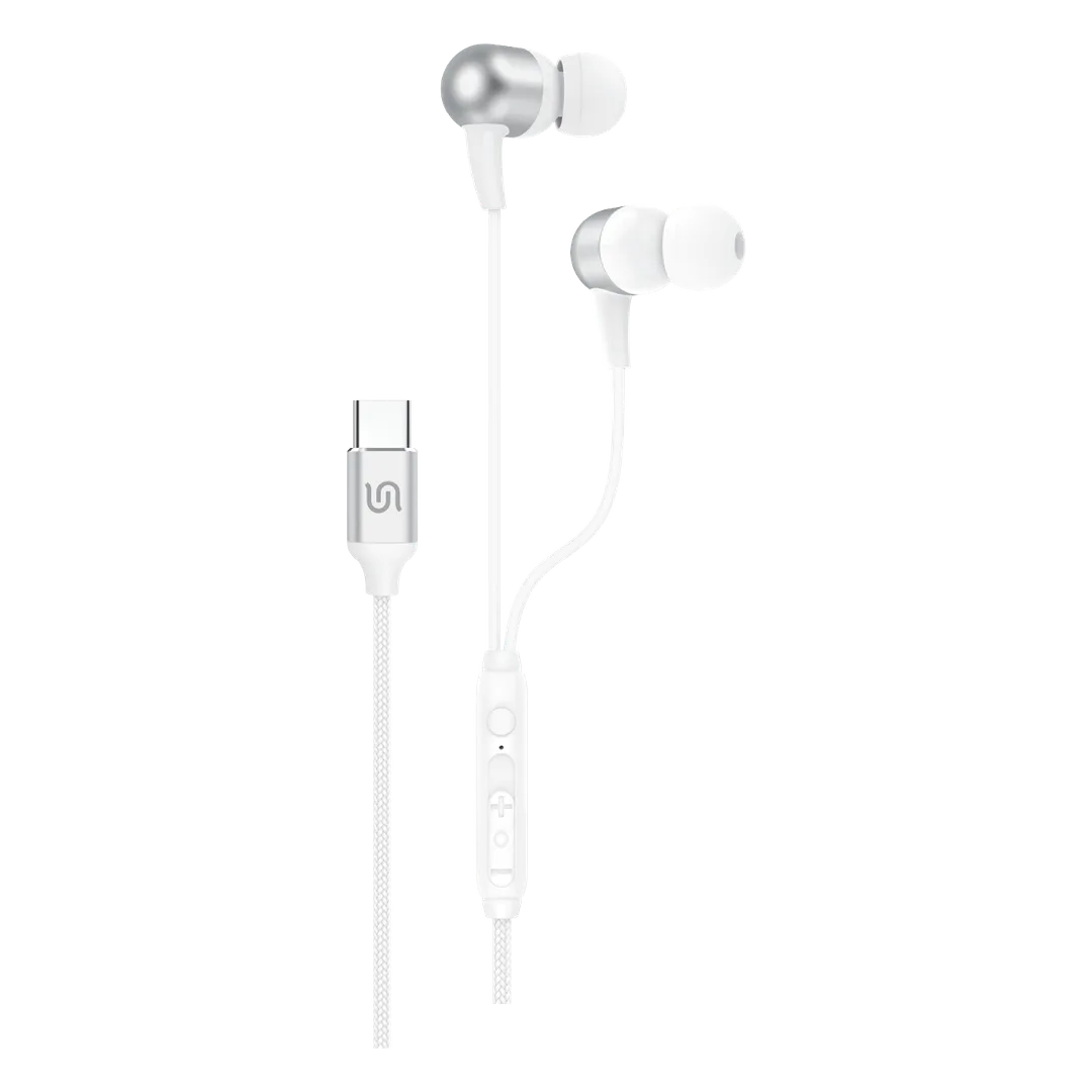 Porodo Soundtec CRON سماعات أذن سلكية ستيريو USB-C - أبيض