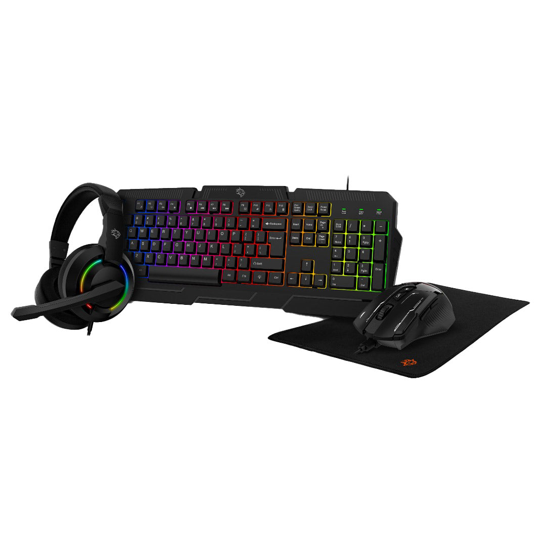 Porodo Gaming Ultimate Gaming Kit Headphone/ Keyboard/ Mouse/ Mouse Pad - PDX221