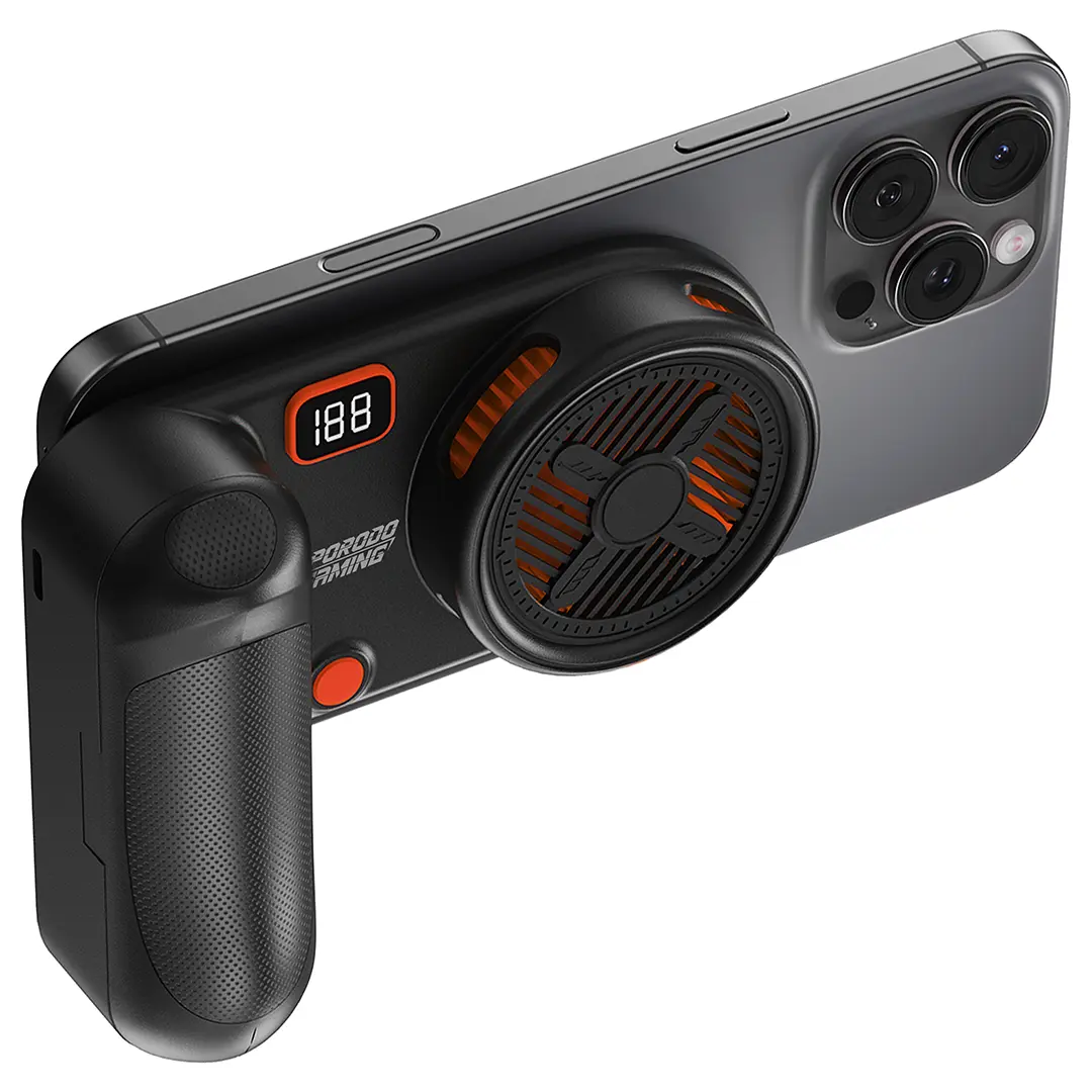 Porodo Gaming Arcticchill Magnetic Phone Cooler With Ultra-Quiet Fan - PDXMPCBKOG