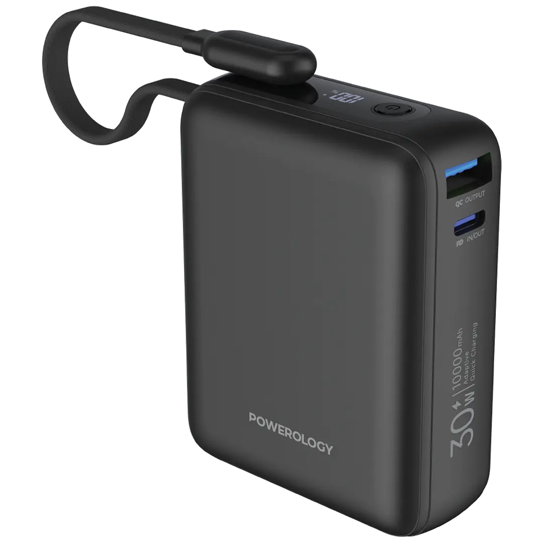 Powerology Montreal 10000mAh Power Bank - PPBAM12BK - Black