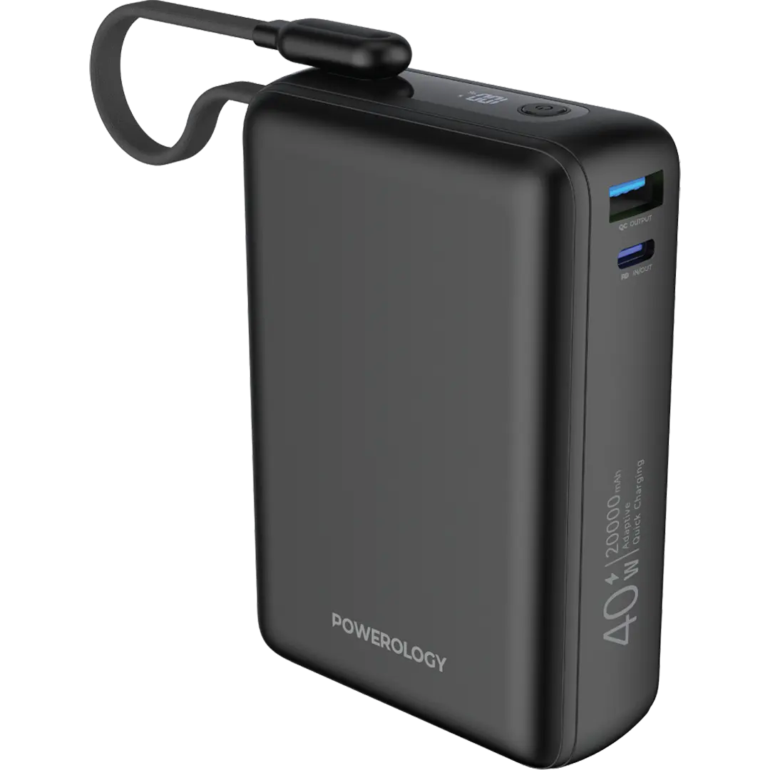 Powerology Montreal 20000mAh Power Bank - PPBAM22BK - Black