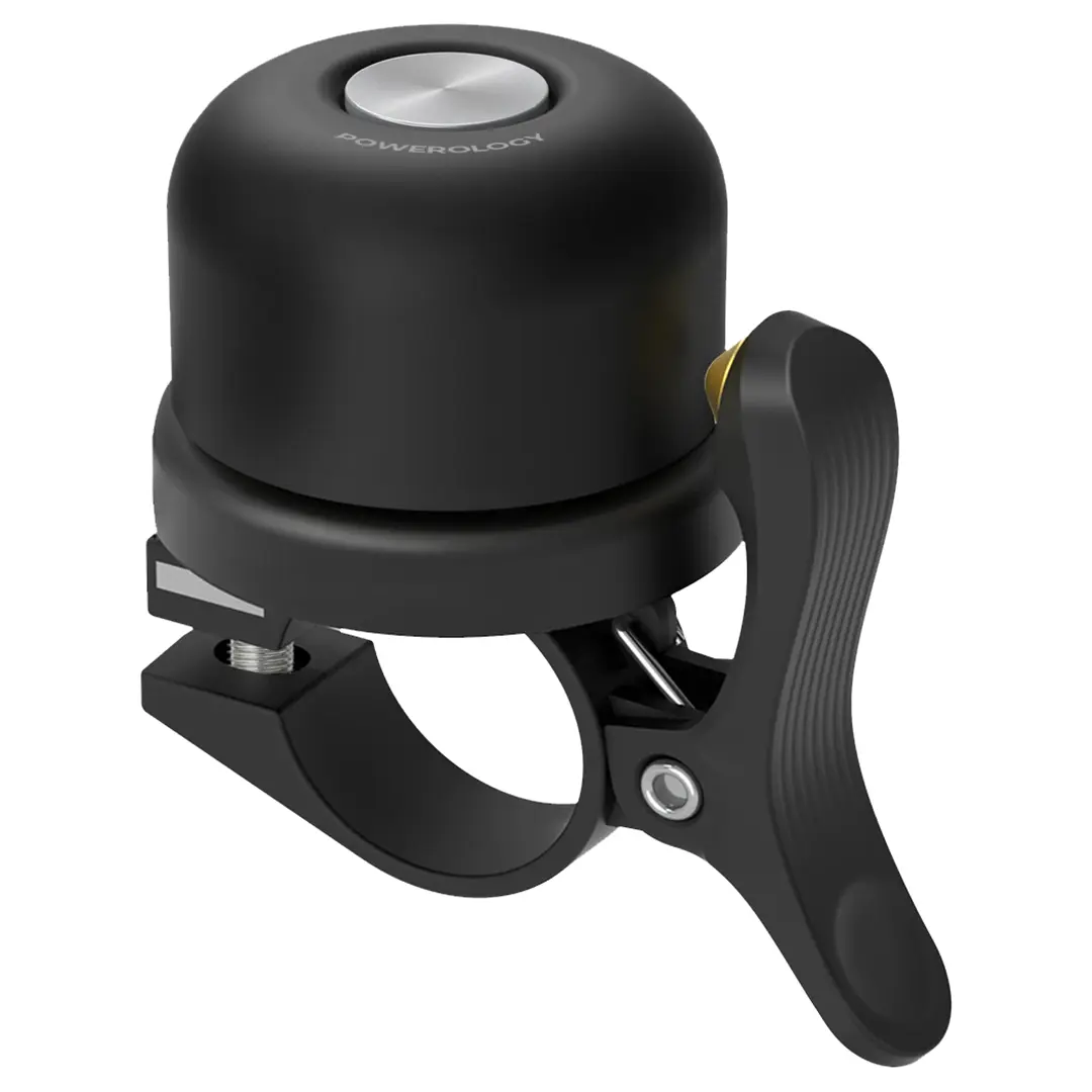 Powerology Bicycle, Scooter Bell With Airtag Mount - PPBCHAX3 - Black