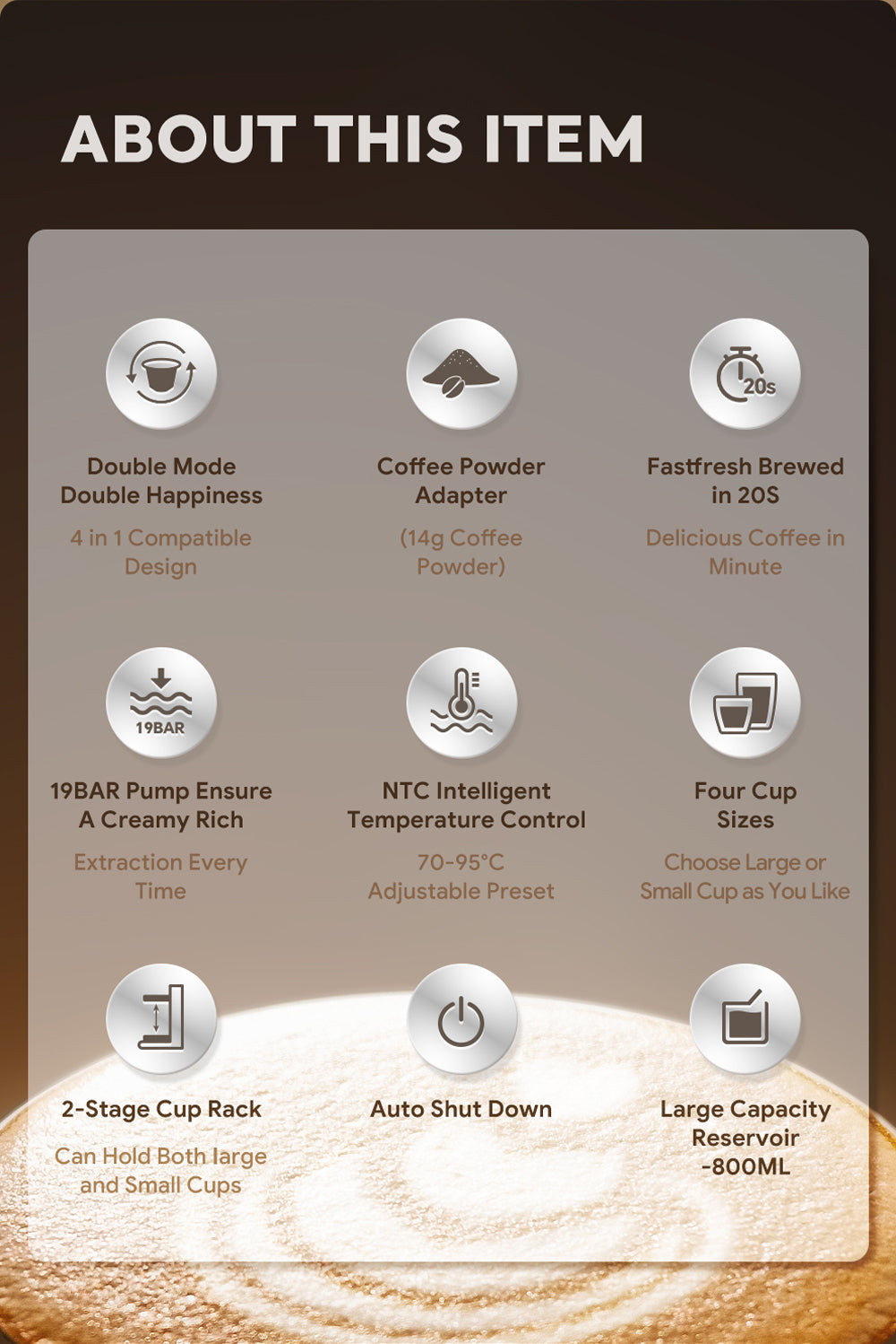 ماكينة صنع القهوة iCafilas Capadeli MAX - رمادية