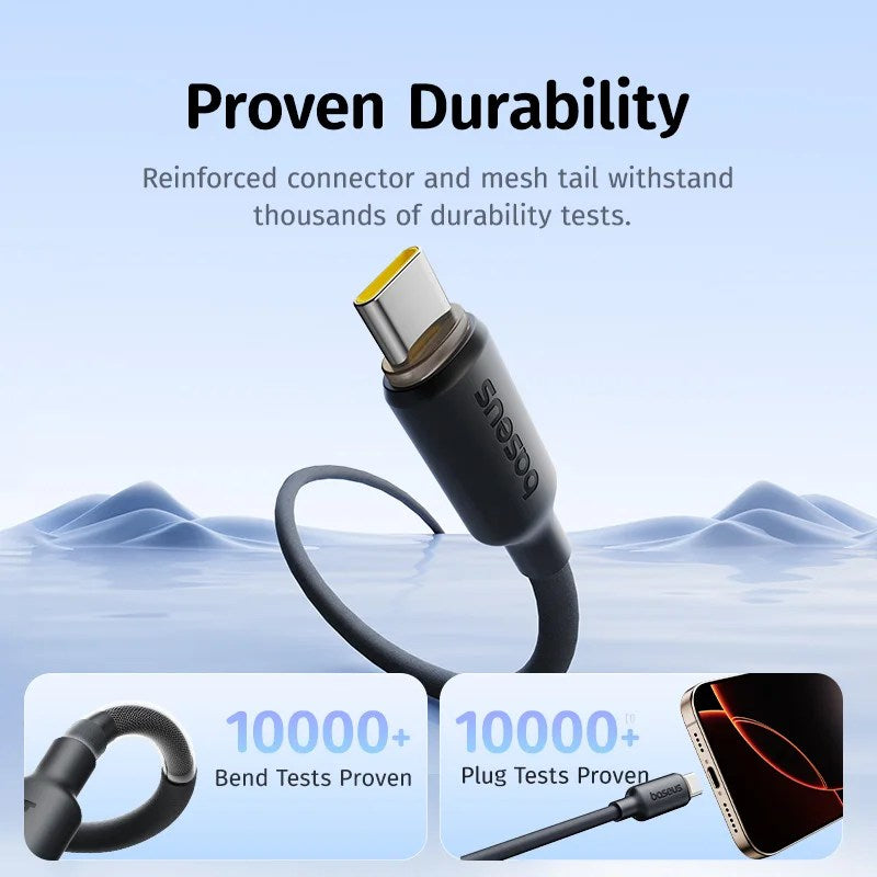 Baseus كابل شحن سريع من USB-C إلى USB-C بقوة 100 واط طول 1 متر - Foamed Silicone