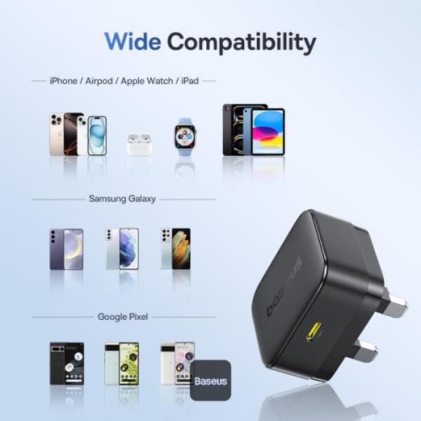 Baseus Palm 1C 30W Fast Charger – Black (UK)