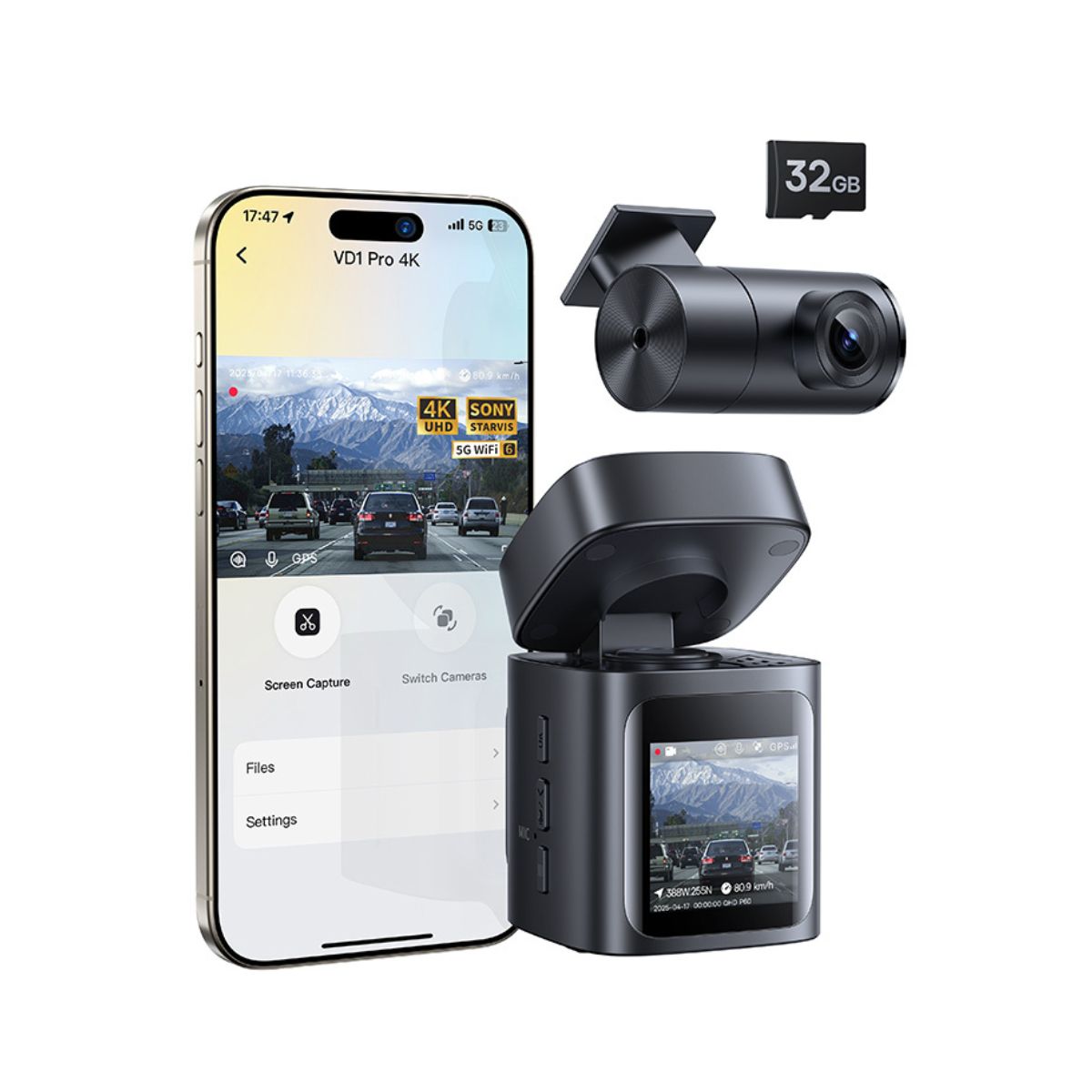 Baseus PrimeTrip VD1 Pro Dash Cam 4K Super Capacitor Version - Cosmic Black