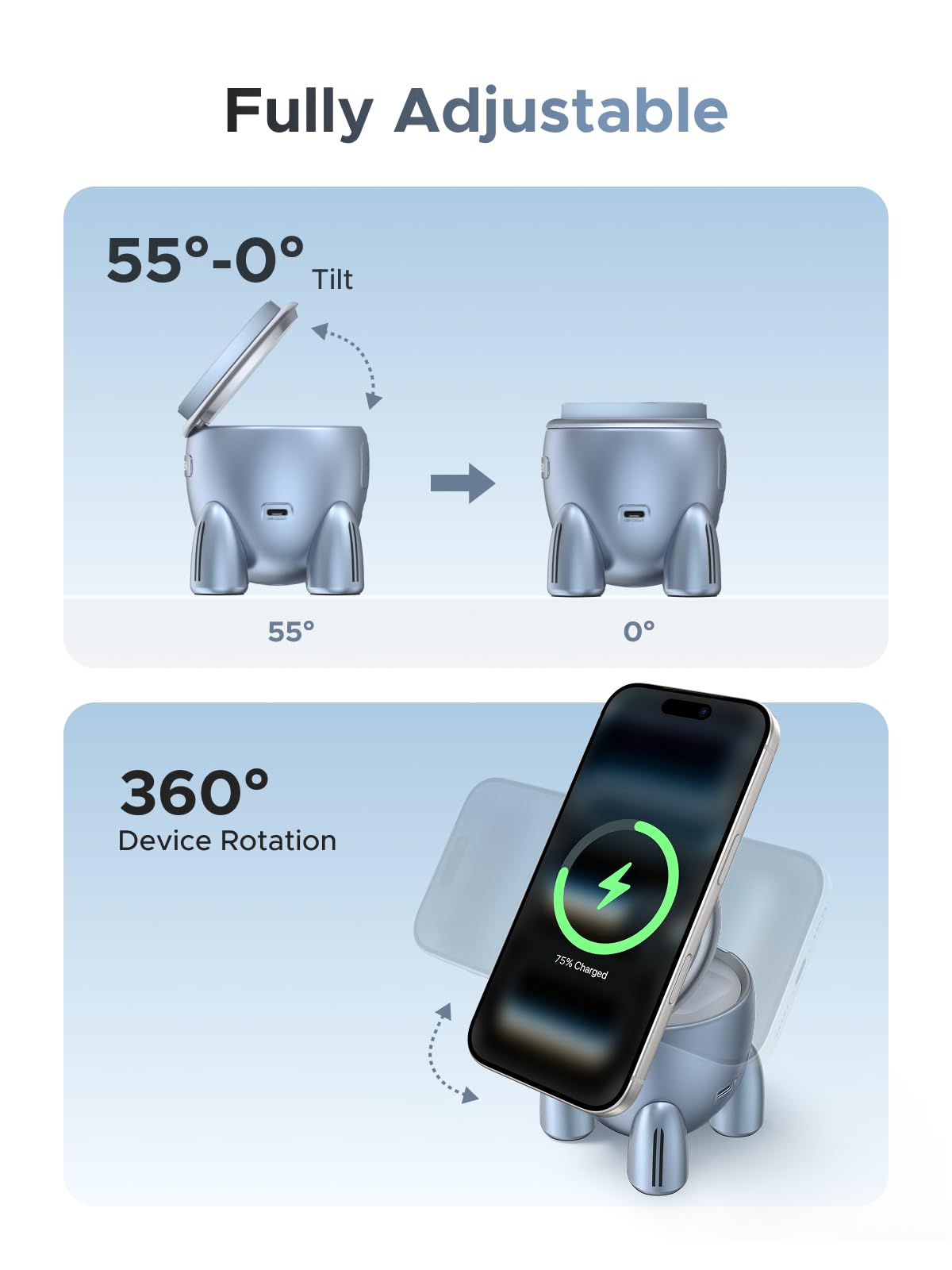 UGREEN W713 25W Qi2 wireless charging detail