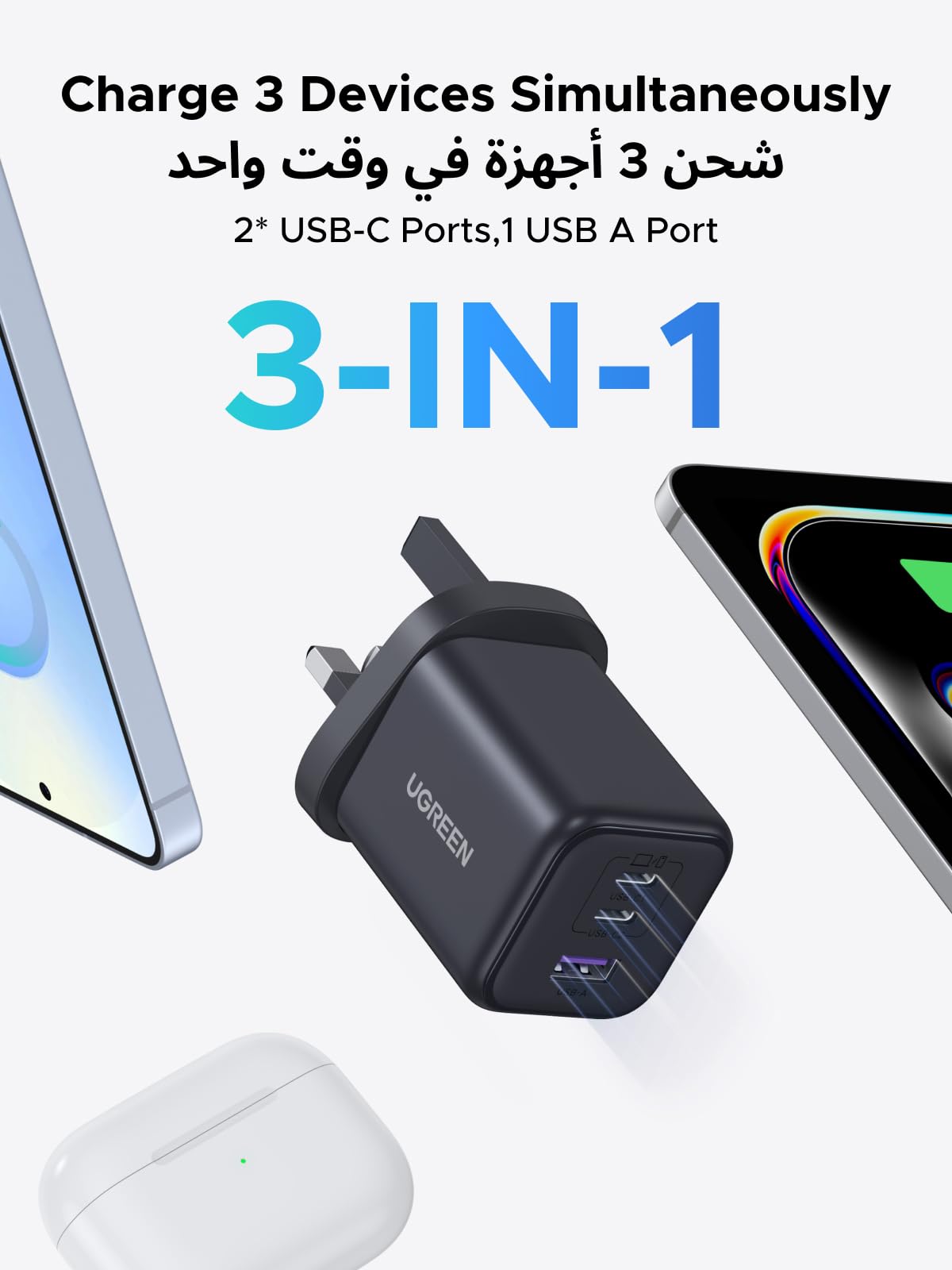 UGREEN X524 45W charger ports