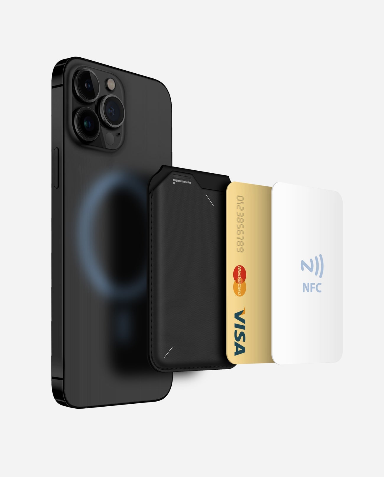 AULUMU G02 Magnetic Flip Wallet & Stand - Black