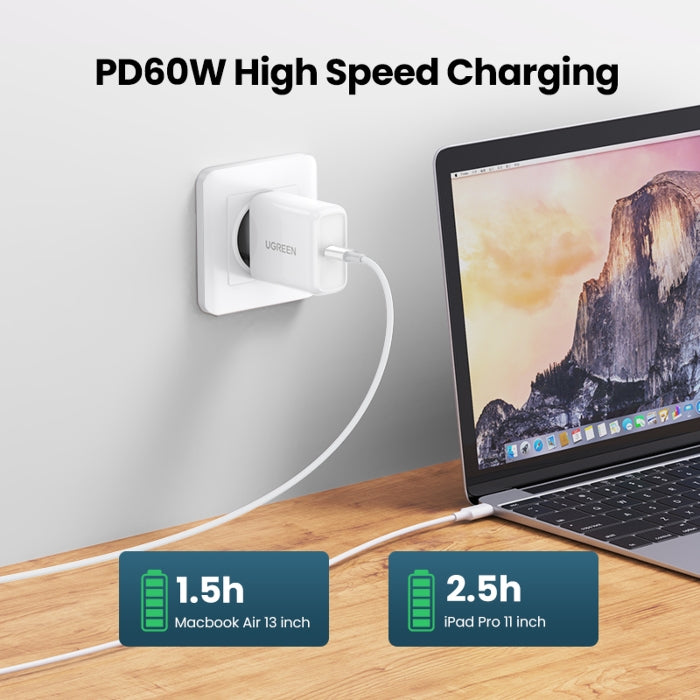 غطاء UGREEN USB C 2.0 CM/M ABS بطول 1.5 متر (أبيض)