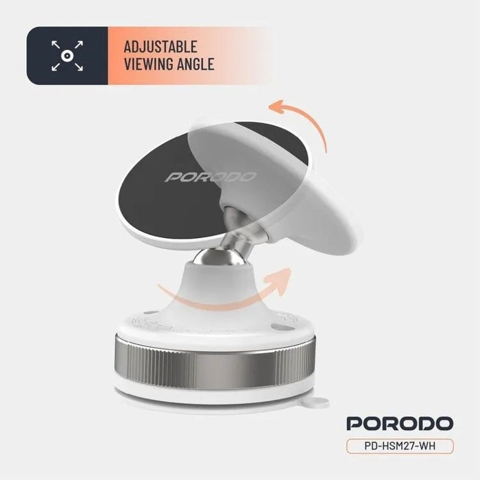 Porodo Vacuseal Smart Suction Magnetic Phone Mount - PD-HSM27-WH