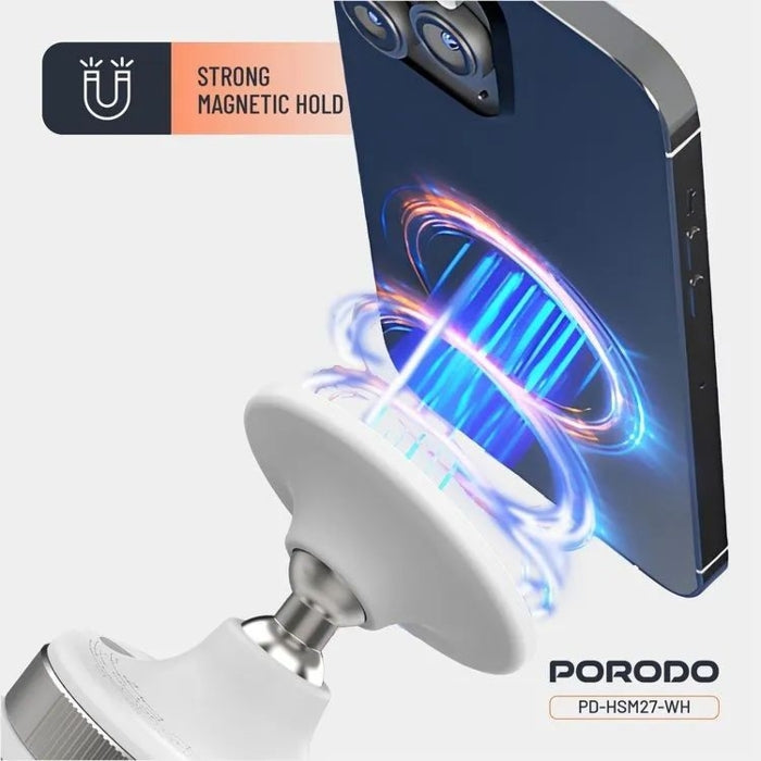 Porodo Vacuseal Smart Suction Magnetic Phone Mount - PD-HSM27-WH