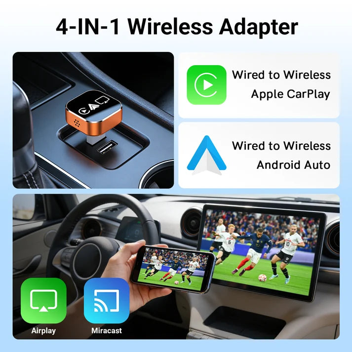 JASCO Wireless CarPlay (4 in 1 Wireless Adapter) - Cosmic Orange