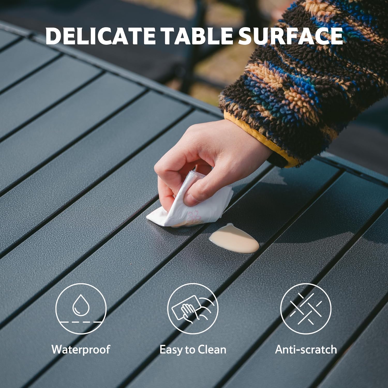 Naturehike Simple Star H01 Foldable Table - Black (120*70*73)